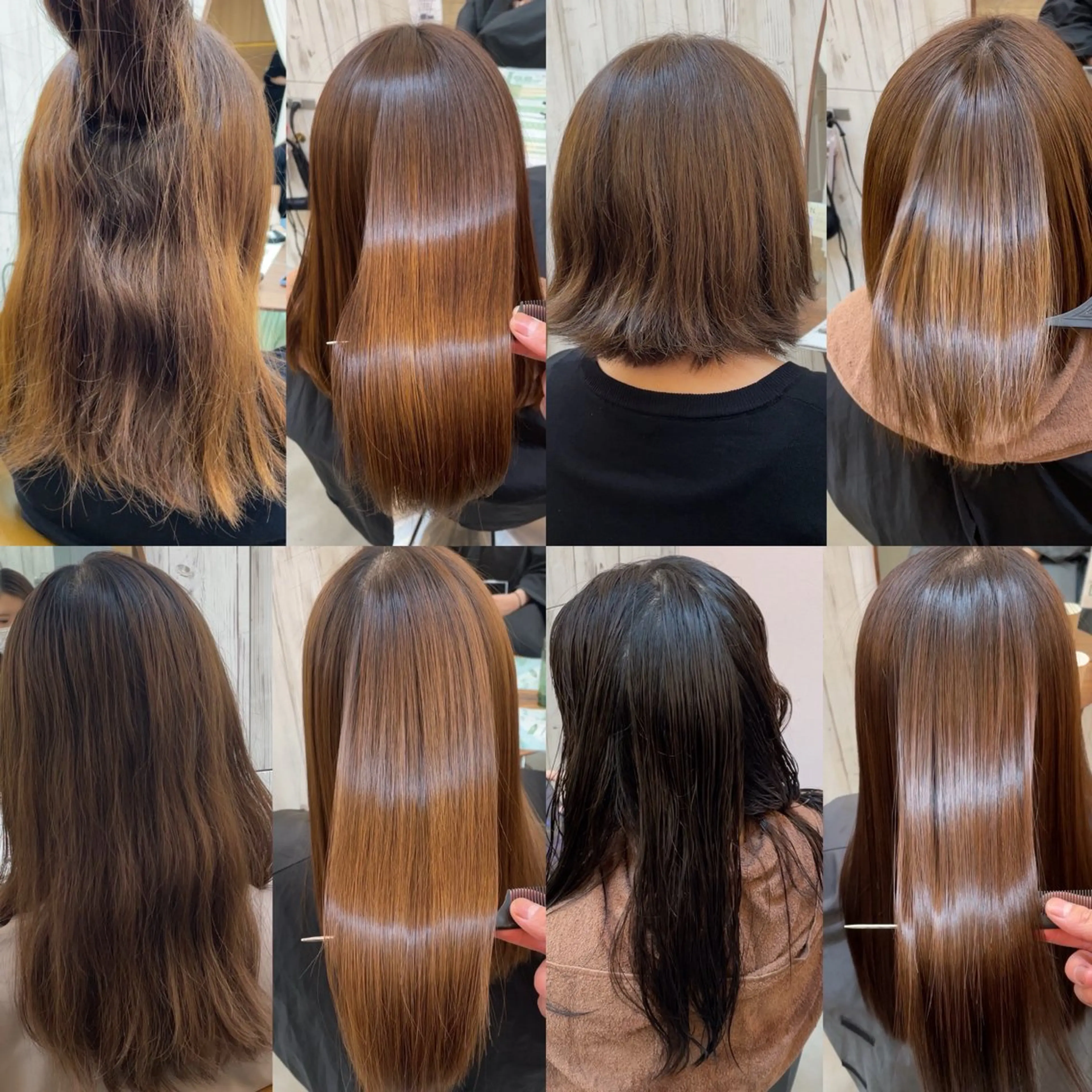 ロング パーマ ボブ 髪質改善 縮毛矯正 ボブ縮毛矯正 韓国レイヤーRINAのヘアスタイル