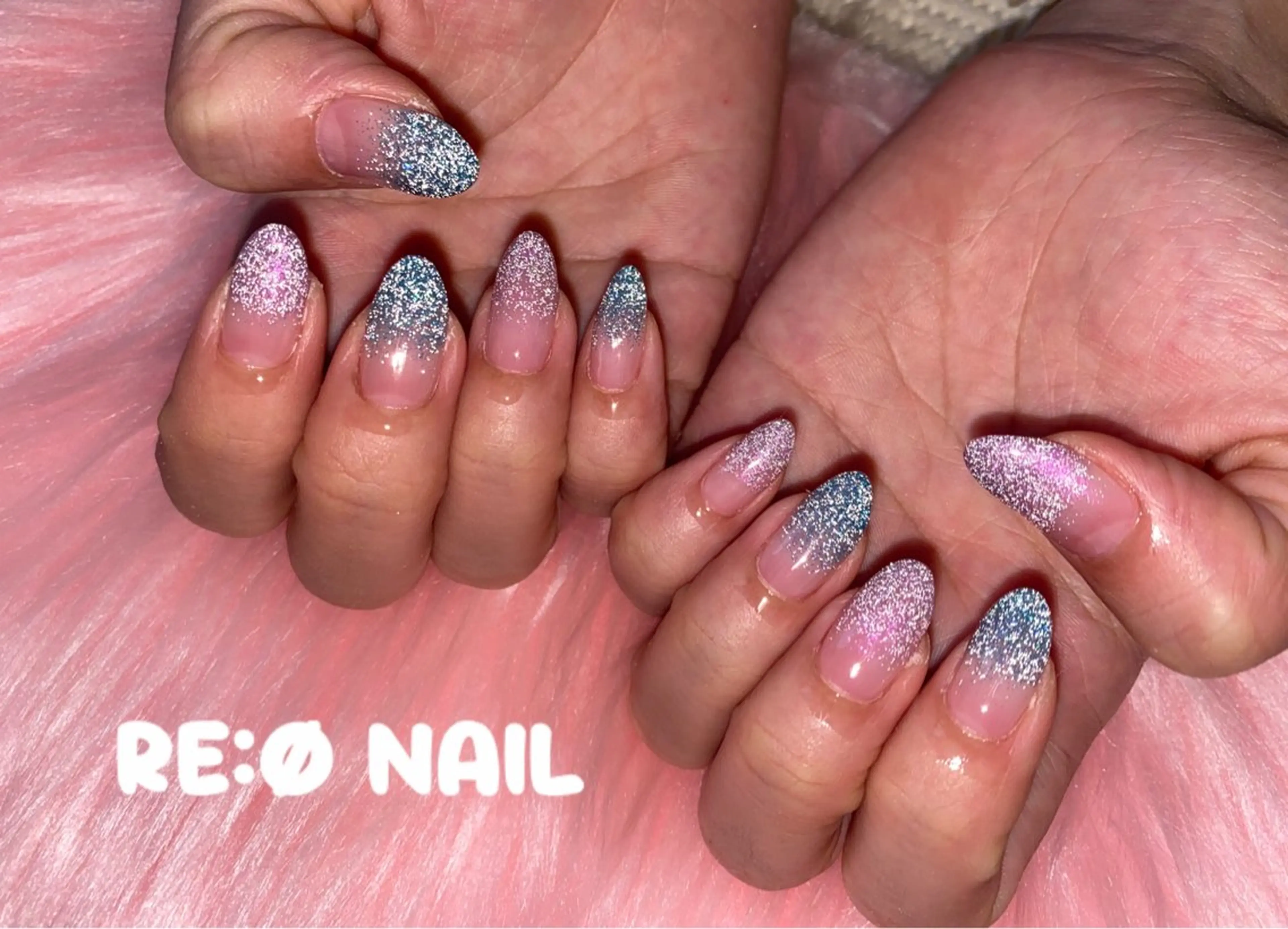 ネイル フラッシュネイル キラキラネイル ラメ(グリッター) ハンドネイル Re:Ø nail 🩵TSUJIのネイルデザイン