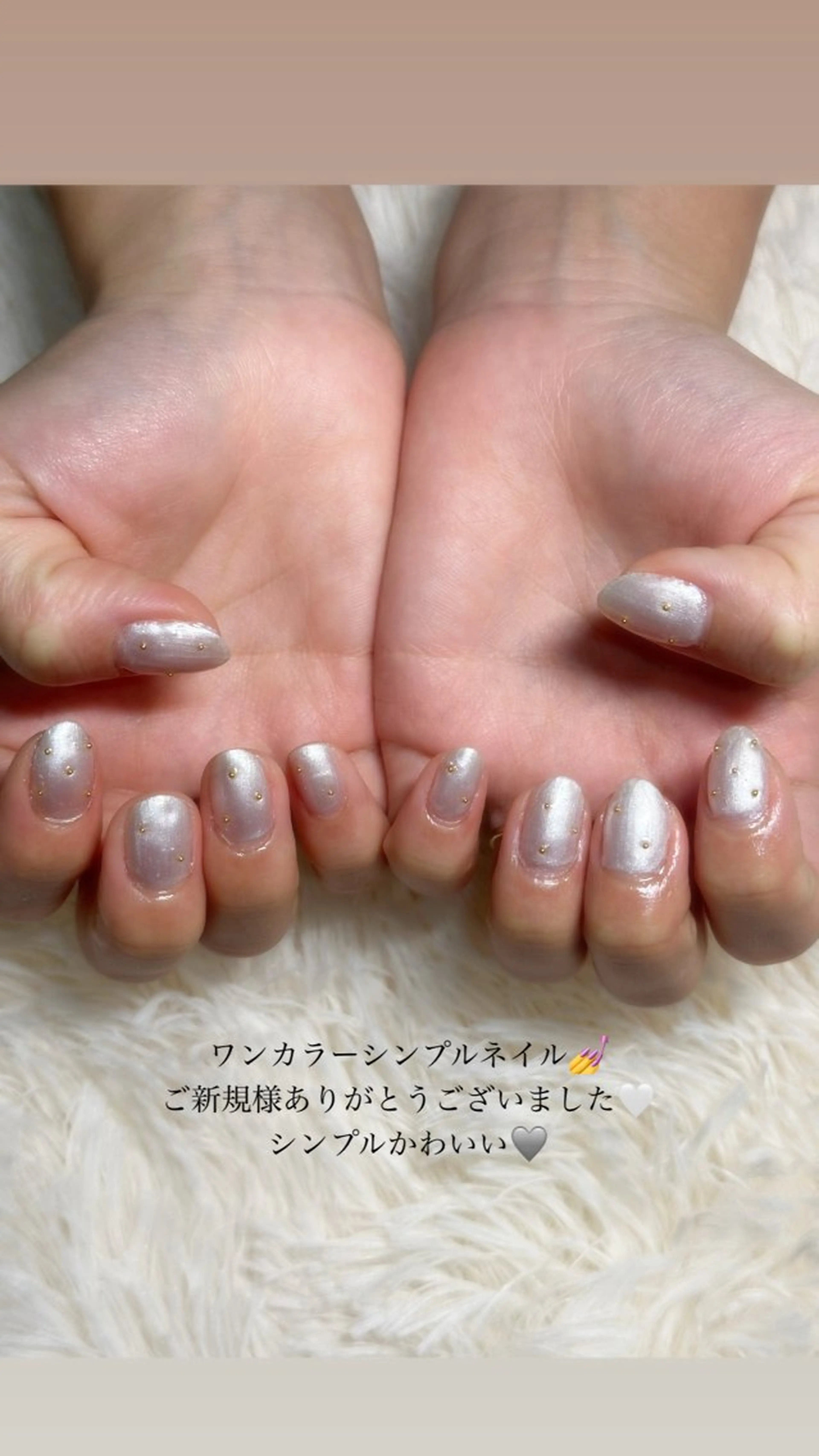 ネイル ラメ(グリッター) ホワイト ハンドネイル GALANTE beautysalon所属・泰中 郁未のエステ・リラクイメージ