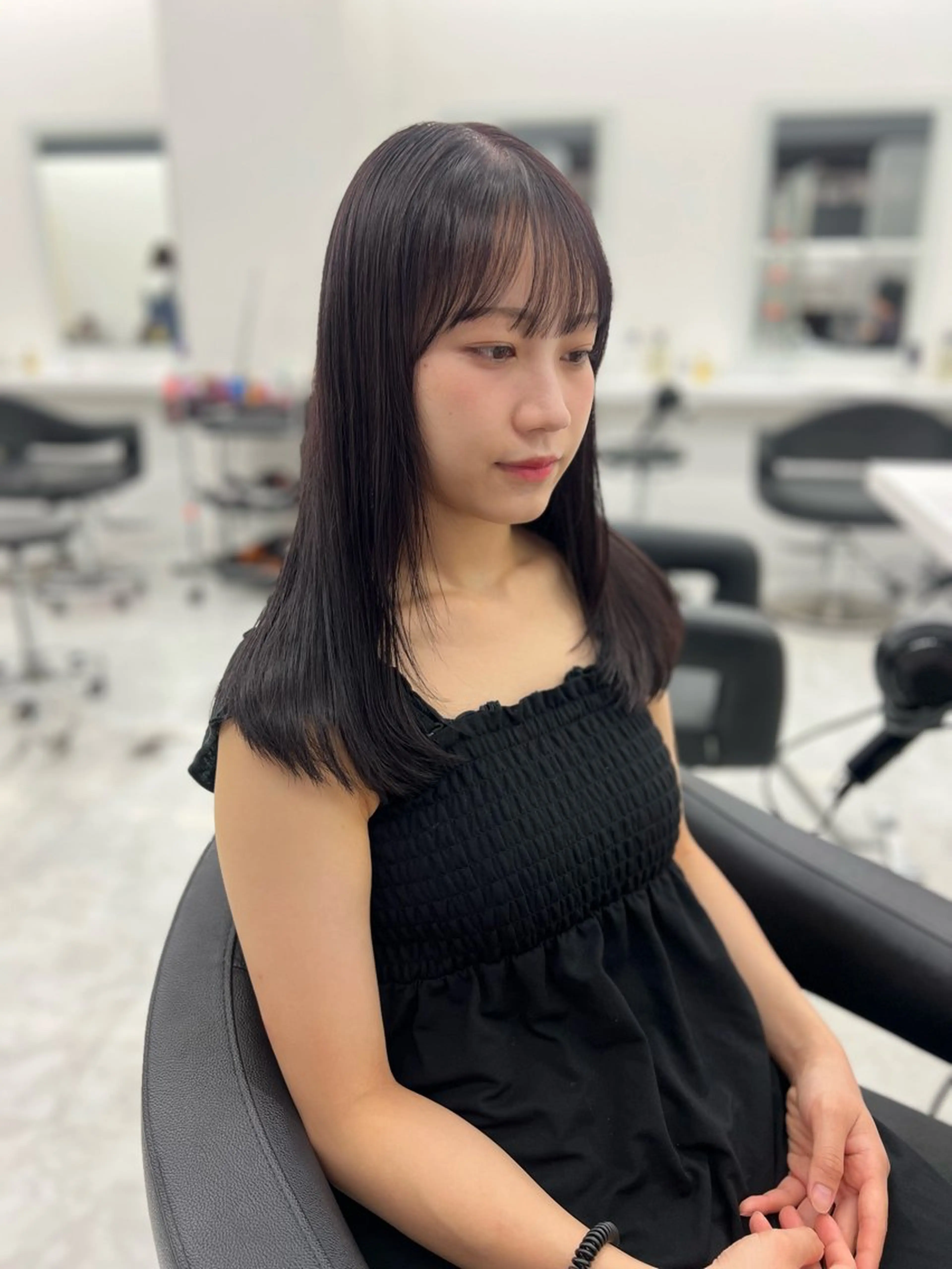 ミディアム カラー ヘアカラー トリートメント ヘッドスパ ダブルカラー特化💖 韓国ヘア💖りくのヘアスタイル