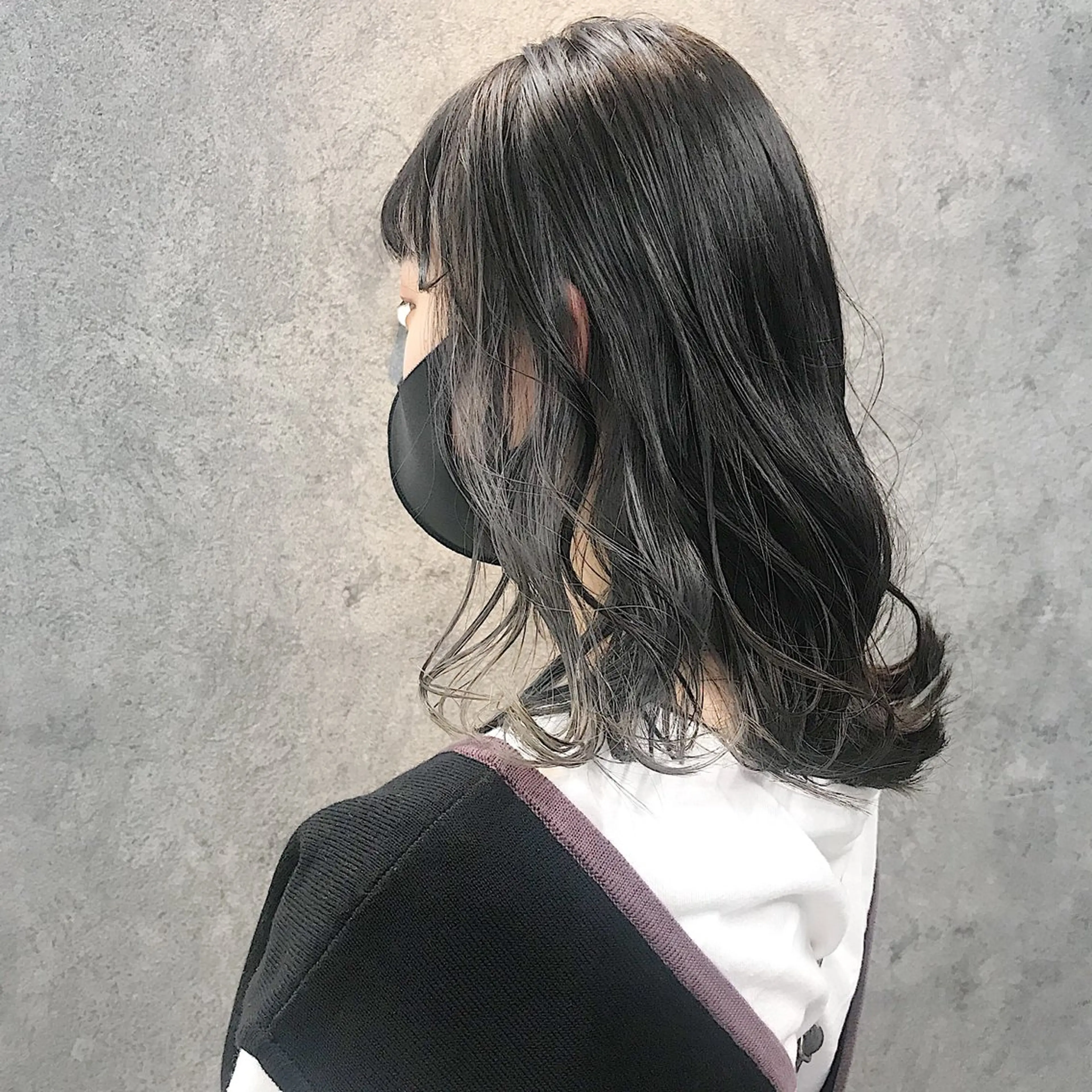 セミロング アッシュ カット ヘアカラー トリートメント 所渉/韓国レイヤー /ウルフカットのヘアスタイル