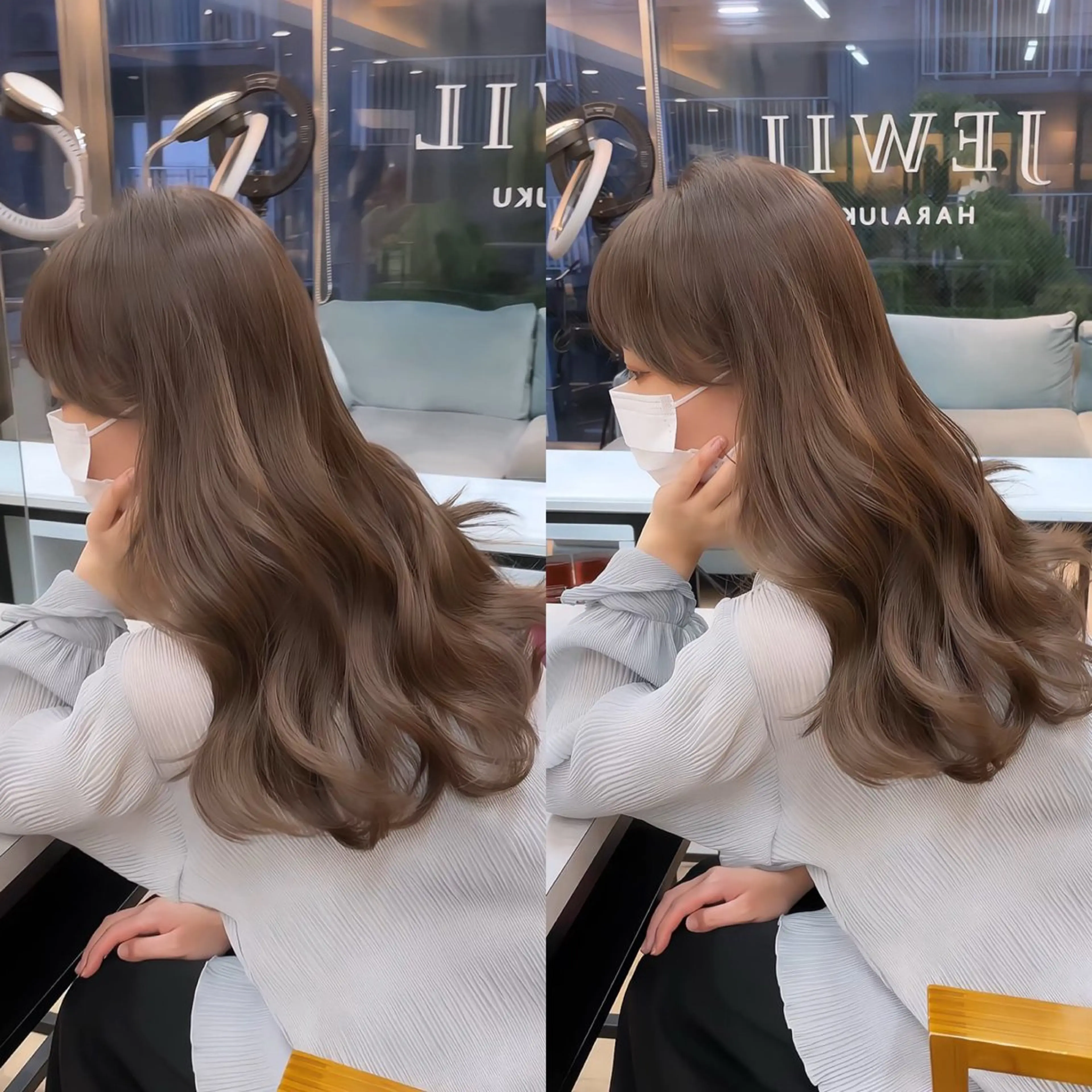 ロング カット ヘアカラー トリートメント 韓国ヘア🤍🇰🇷 ‪🫶🏻吉満のヘアスタイル