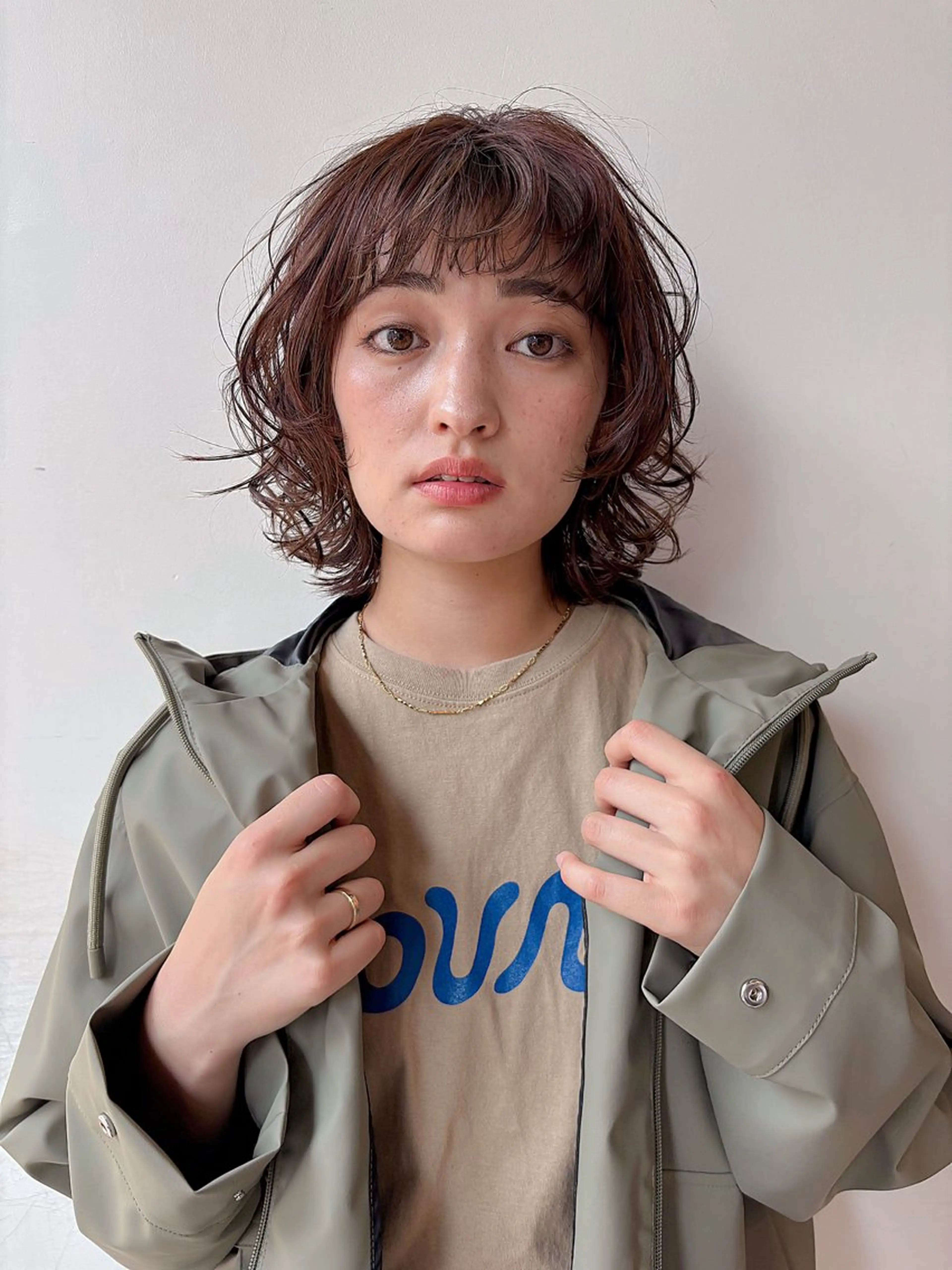 パーマ ニュアンスパーマ カット パーマ トリートメント ボブ/ミディアム 親しみやすさ/さくらのヘアスタイル