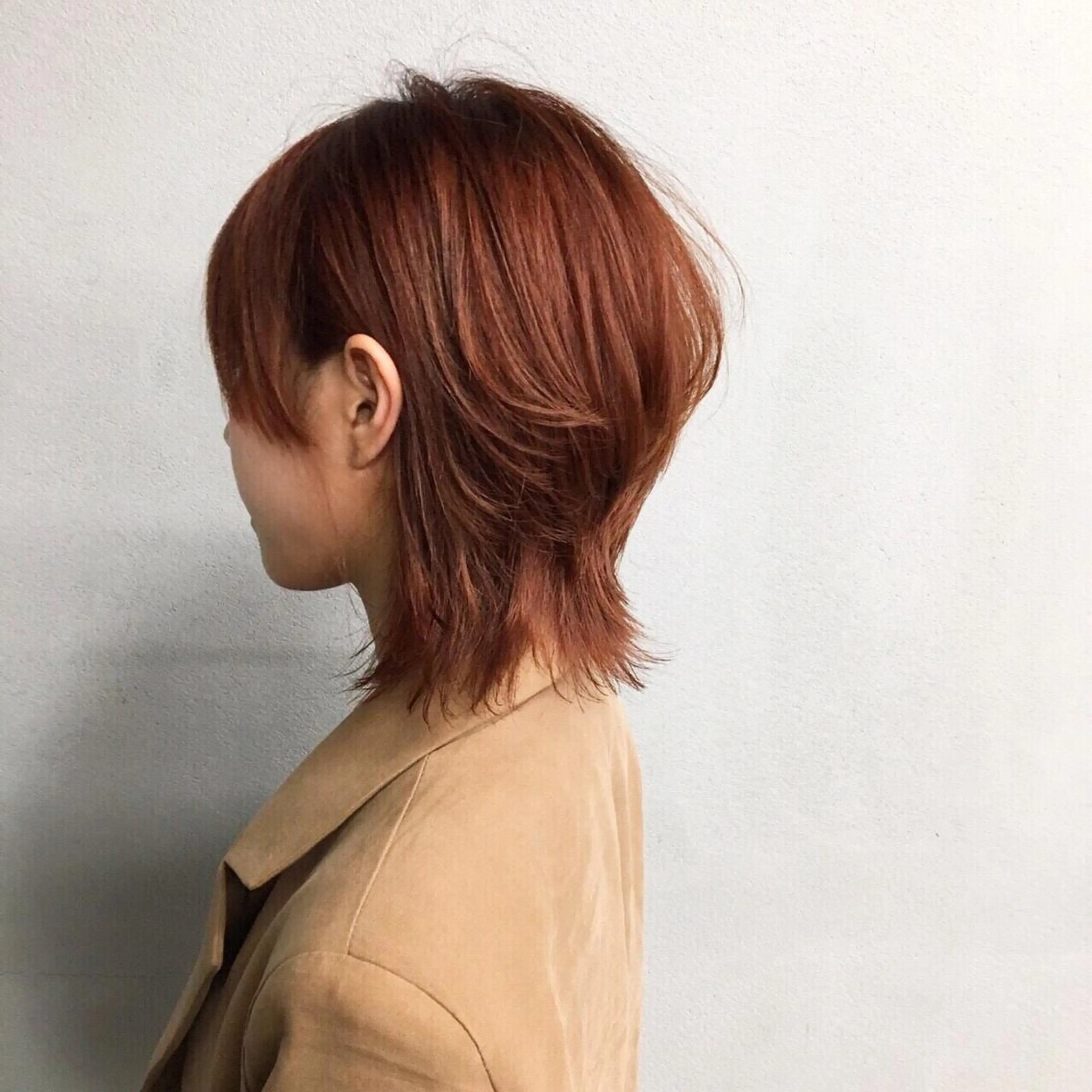 ミディアム カラー ウルフカット ボブ/ショート/ 白髪染め/メンズ葛西のヘアスタイル