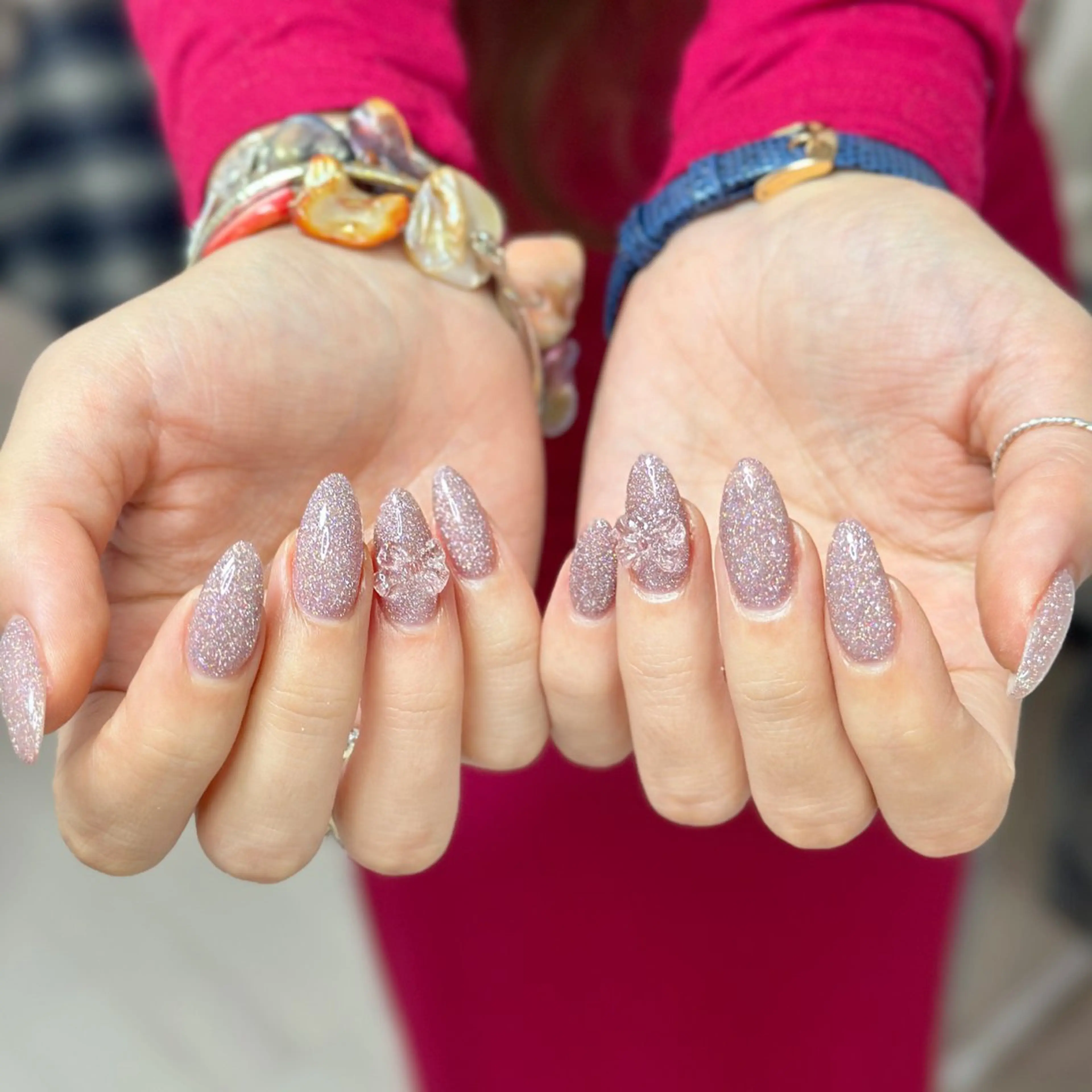 ネイル アートネイル オーロラネイル チークネイル フレンチネイル ガラスフレンチ 🎀セ リ🎀のネイルデザイン