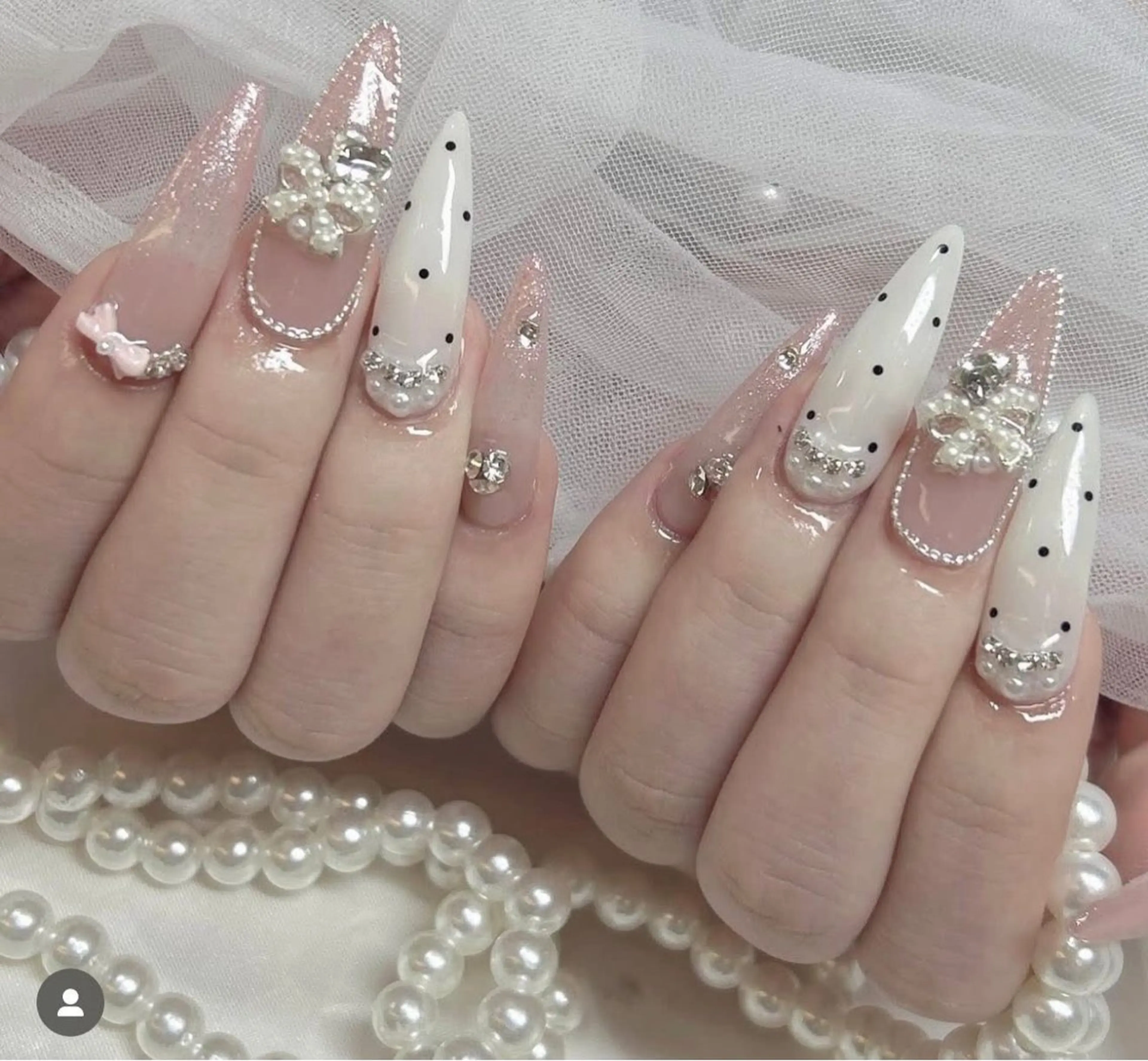 チップ長さ出し10本 ＋ シンプルデザイン ＋ パーツつけ放題➕オフありの写真