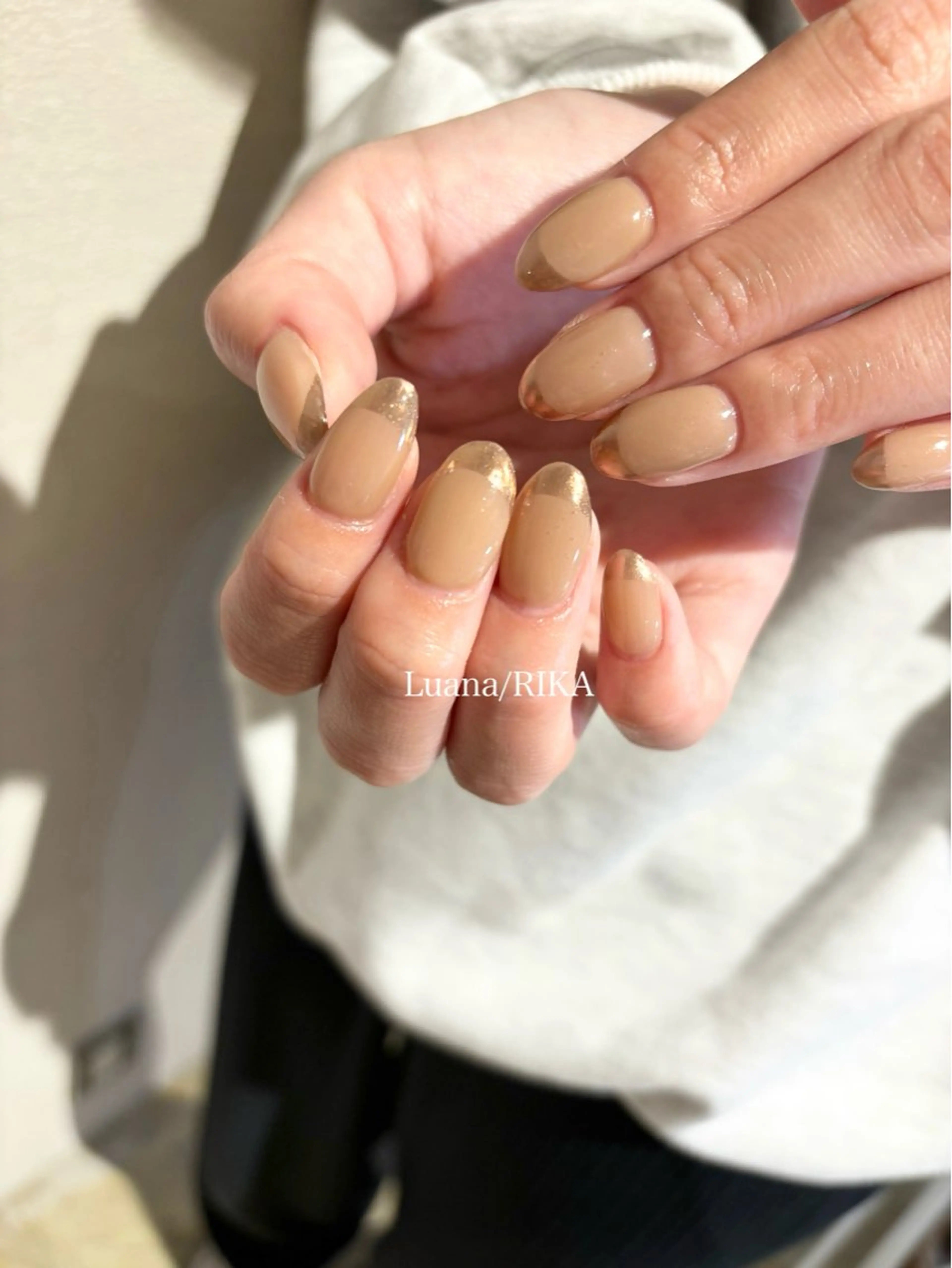 ネイル フレンチネイル ミラーネイル Nail Salon Luana Rikaのネイルデザイン