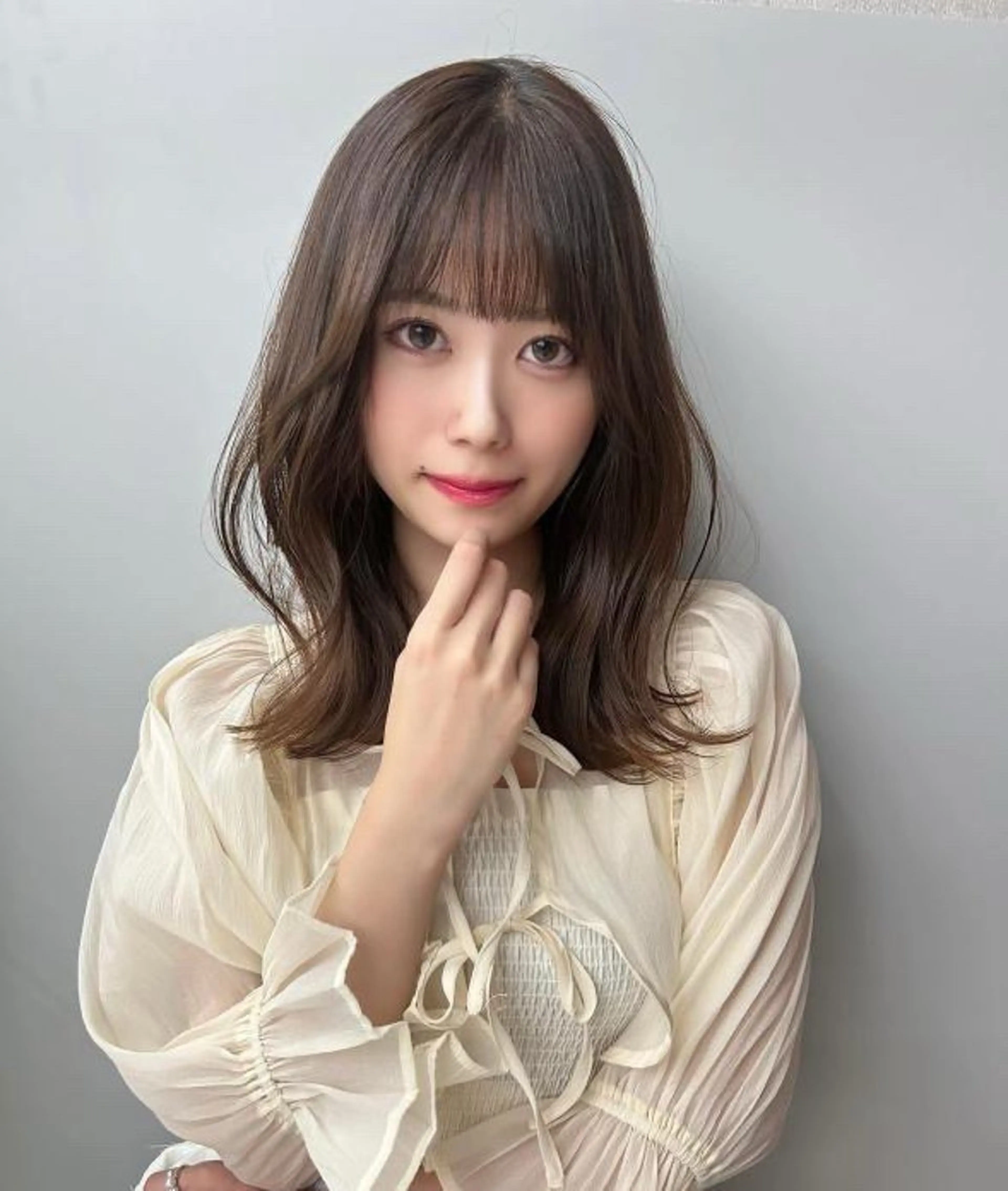 セミロング カラー ブリーチ 透明感カラー ブリーチなしカラー 髪質改善 レイヤーカット カット ヘアカラー トリートメント ✨韓国レイヤー/ハッ シュ/✨山下　遥のヘアスタイル