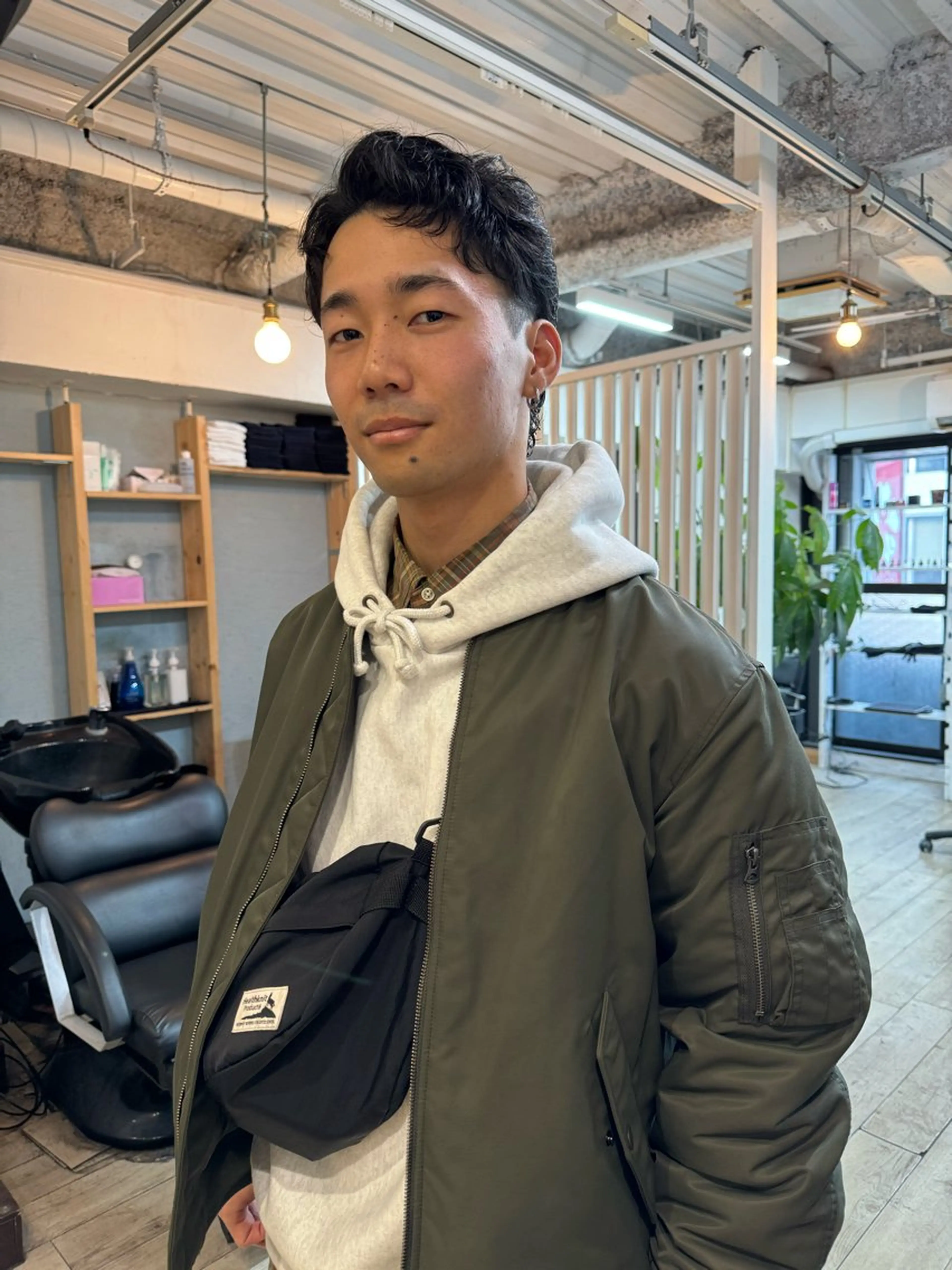 カラー パーマ メンズ アップバング センターパート マッシュ メンズパーマ スパイキーショート カット ヘアセット 【池袋/スパイキー ショート】ⓝⓘⓜⓤのヘアスタイル