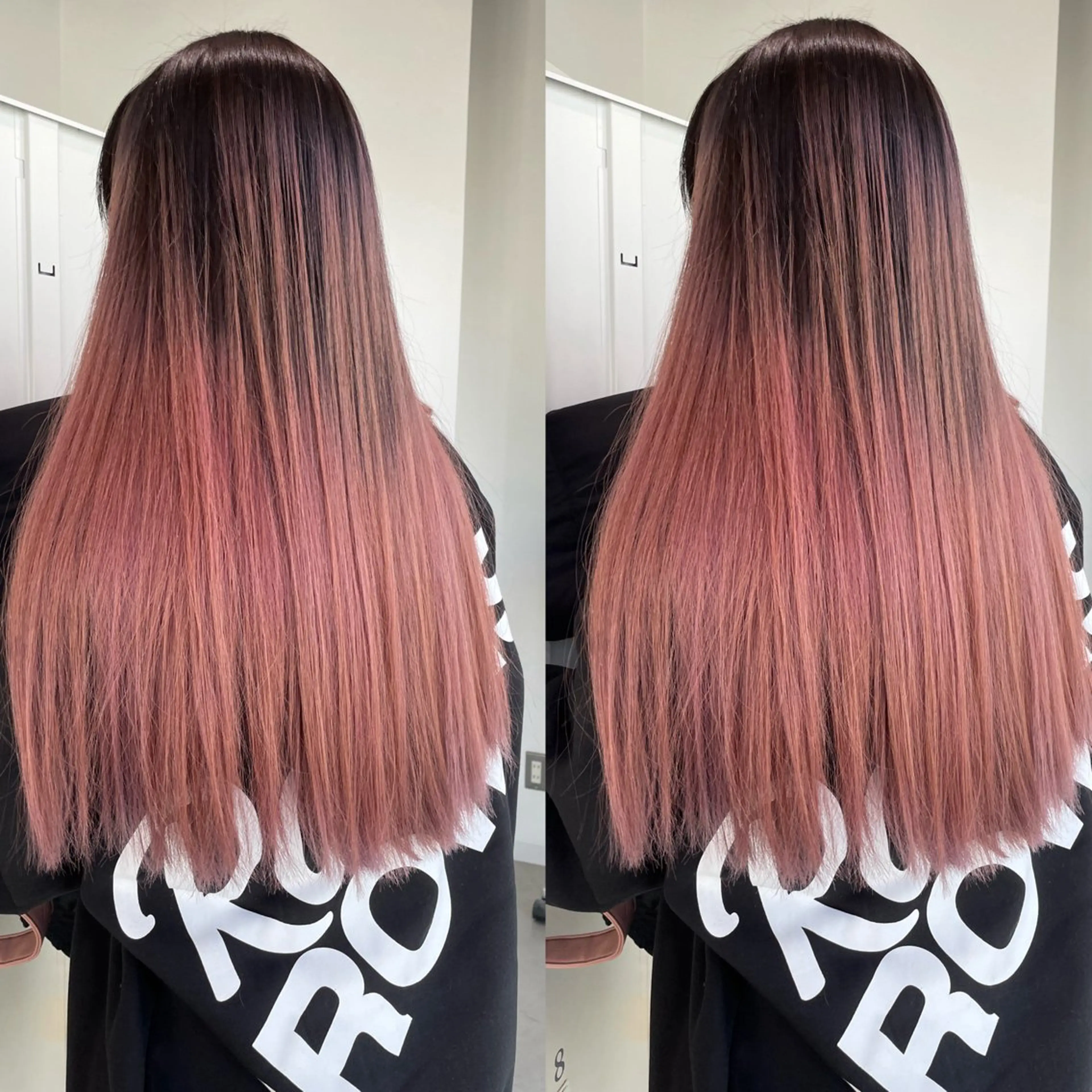 ロング カラー ヘアアレンジ バレイヤージュ ピンクカラー レイヤーカット カット ヘアカラー トリートメント 🎗秋山勇/ GEAR.代表のヘアスタイル