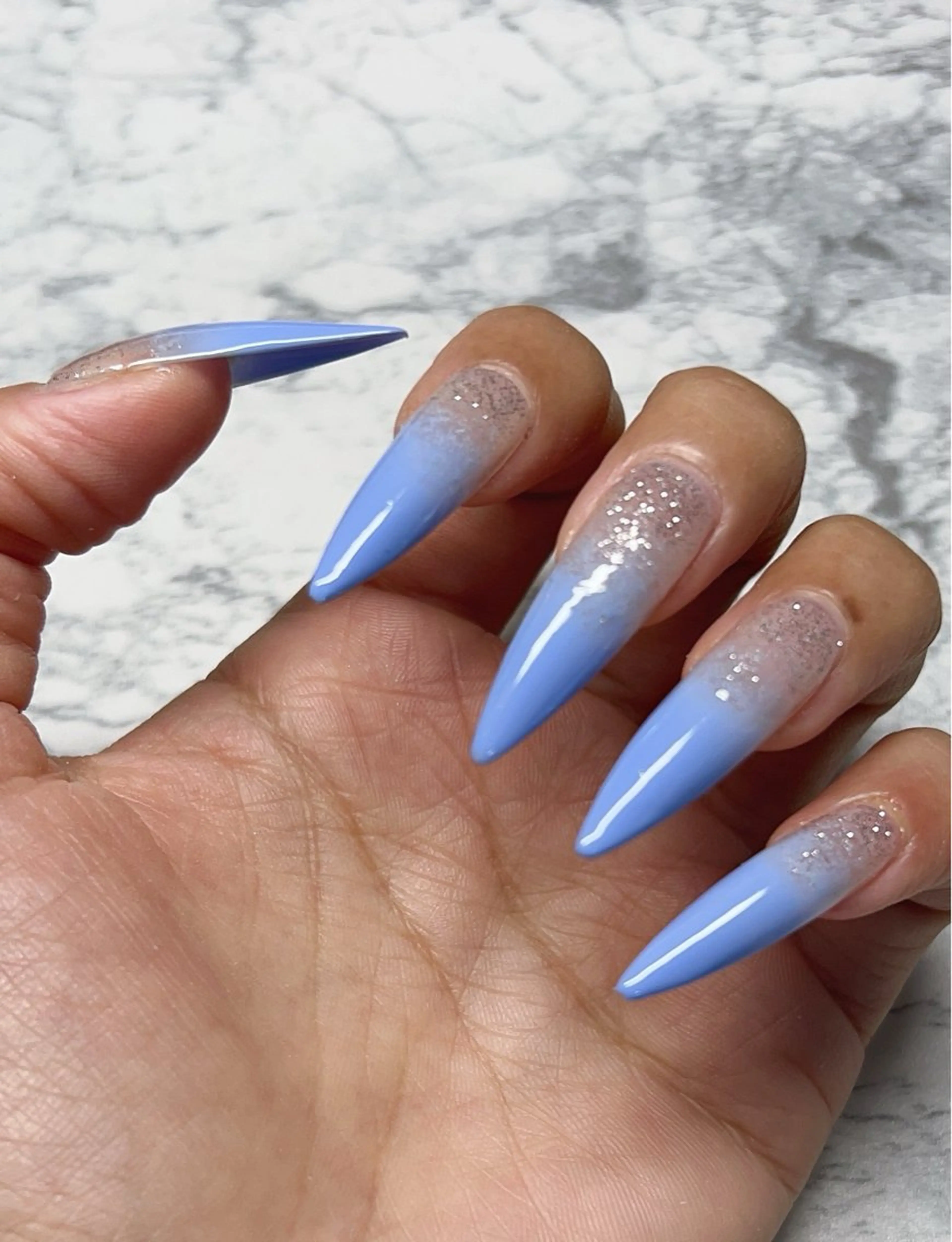 長さ出し10本（チップ）➕ラメorワンカラー➕ストーンの写真