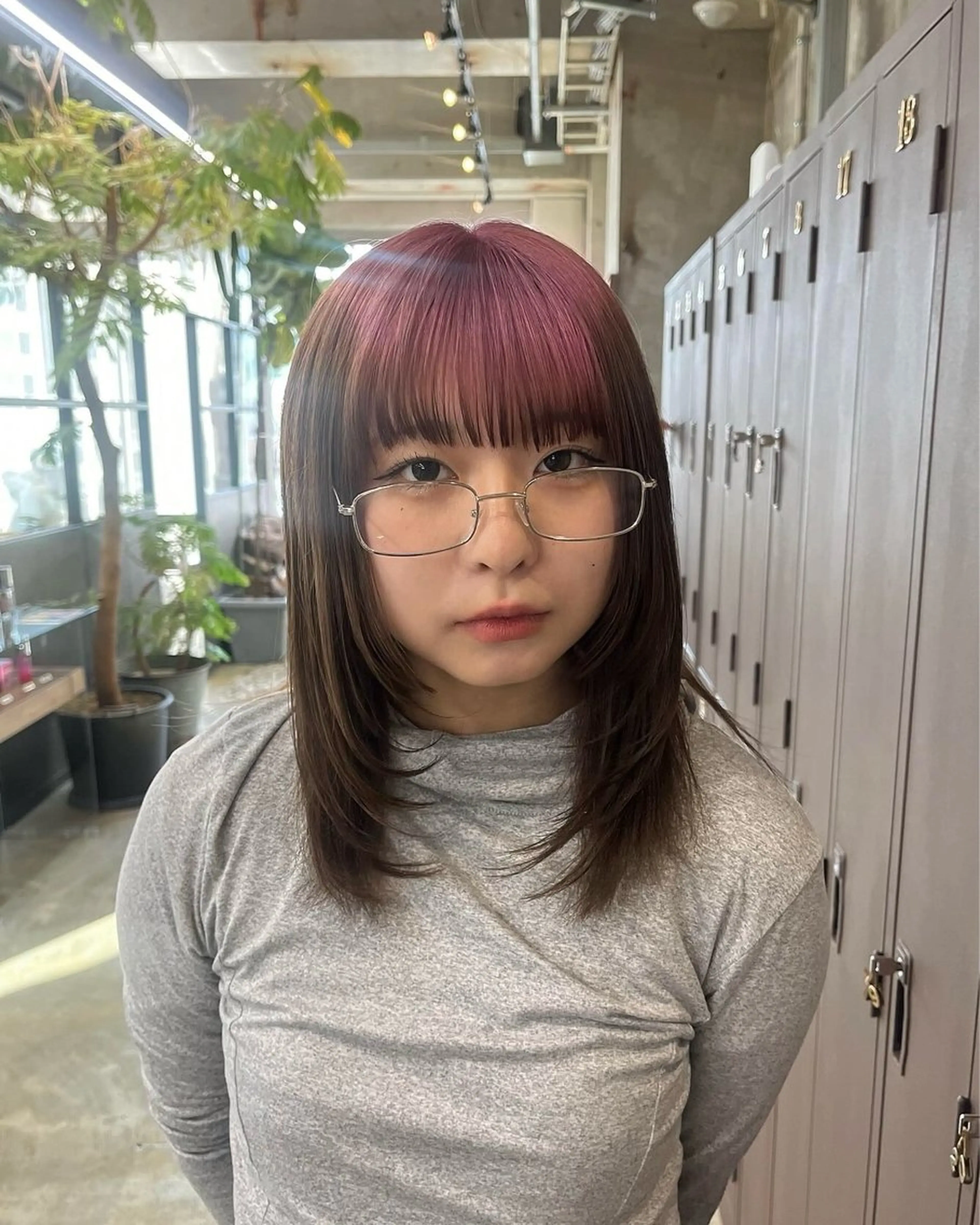 ミディアム ヘアカラー パーマ/オリーブ/ 酸性ストレート/ゆなのヘアスタイル