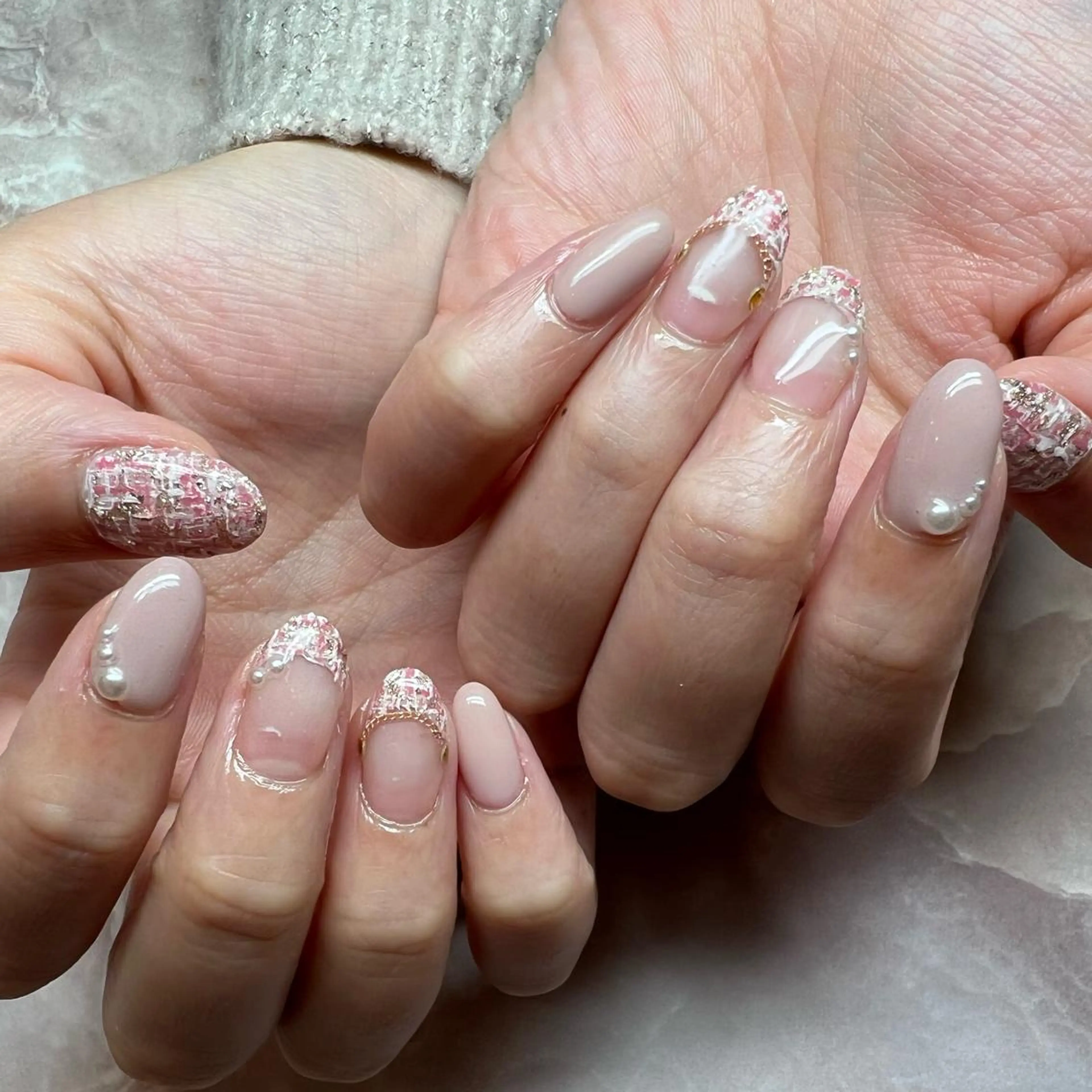 ネイル ツイードネイル nail&eyelash sourire（スリール） byPRESSNAIL&EYELASH所属・Sourire つぼしたのネイルデザイン