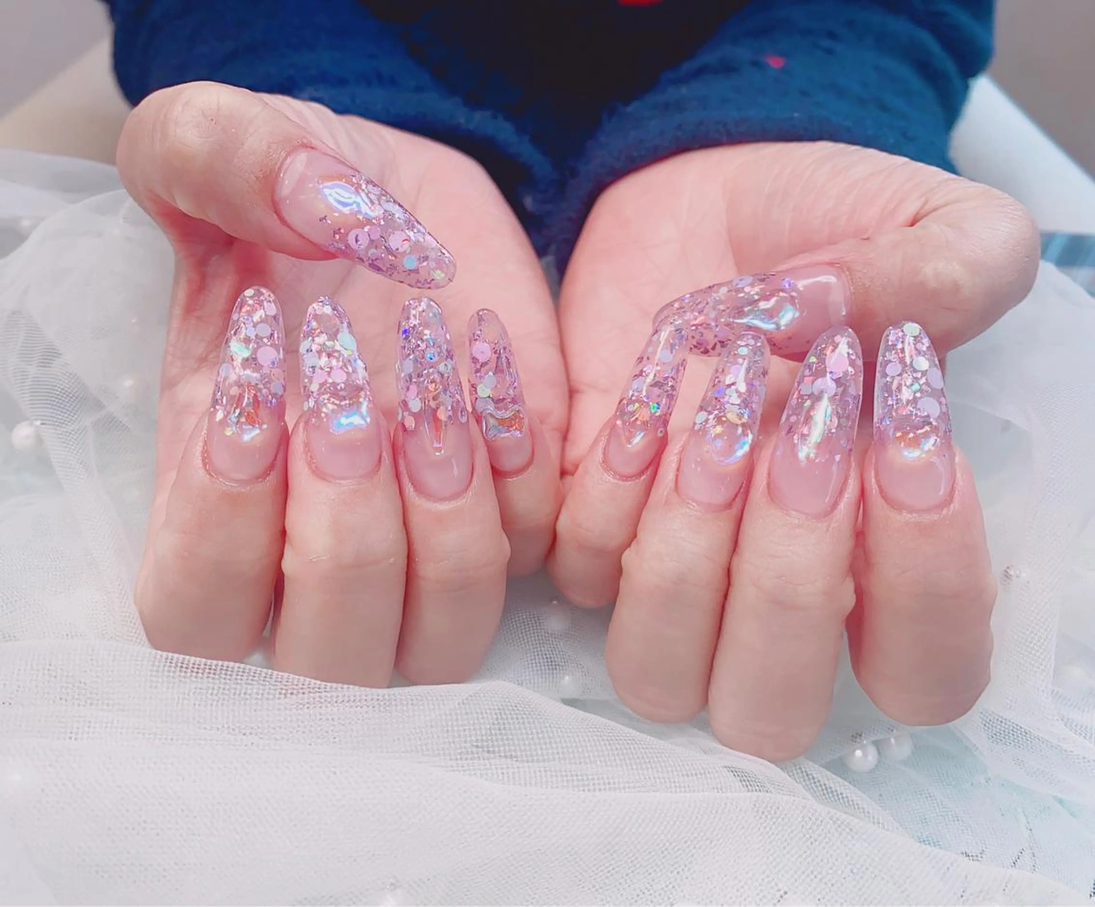 ロング ハンドネイル ハンドケア 💜MIYA nail川崎店のネイルデザイン