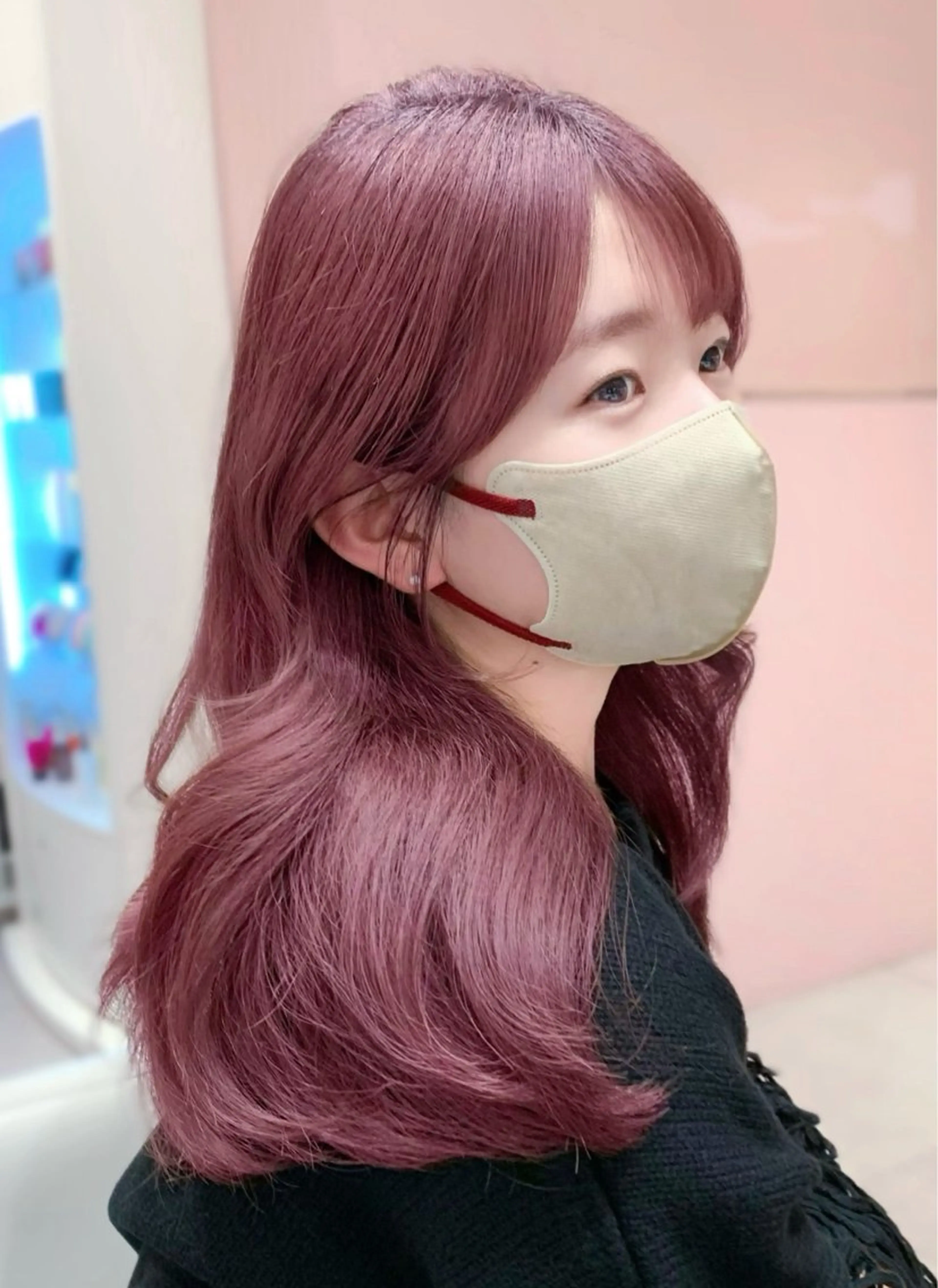 ミディアム カラー カット ヘアカラー トリートメント ヘッドスパ ヘアセット 韓国ヘア/レイヤー/ 顔まわり/りょーとのヘアスタイル