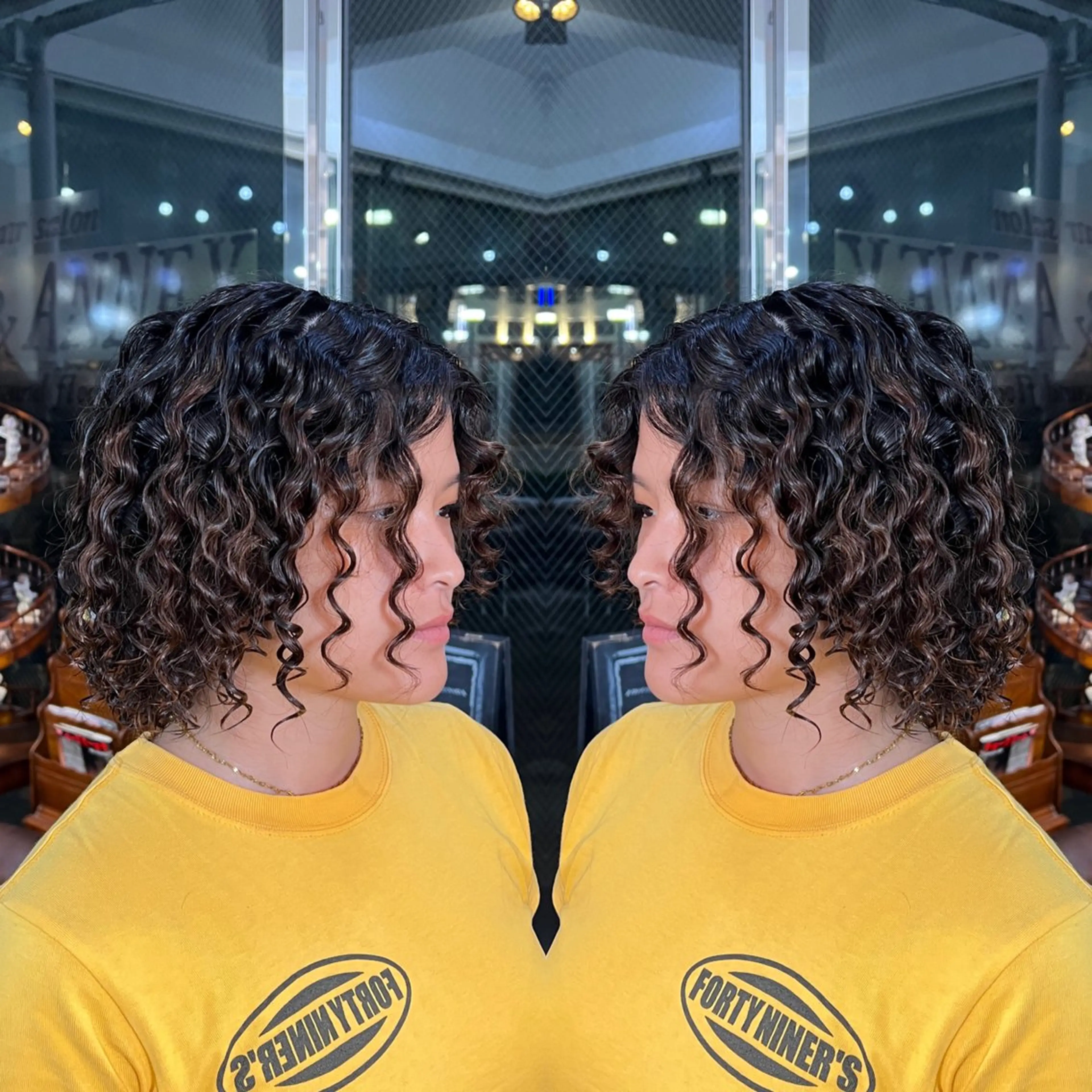 ミディアム パーマ レイヤー/ボブ/ ミニボブ/AOIのヘアスタイル