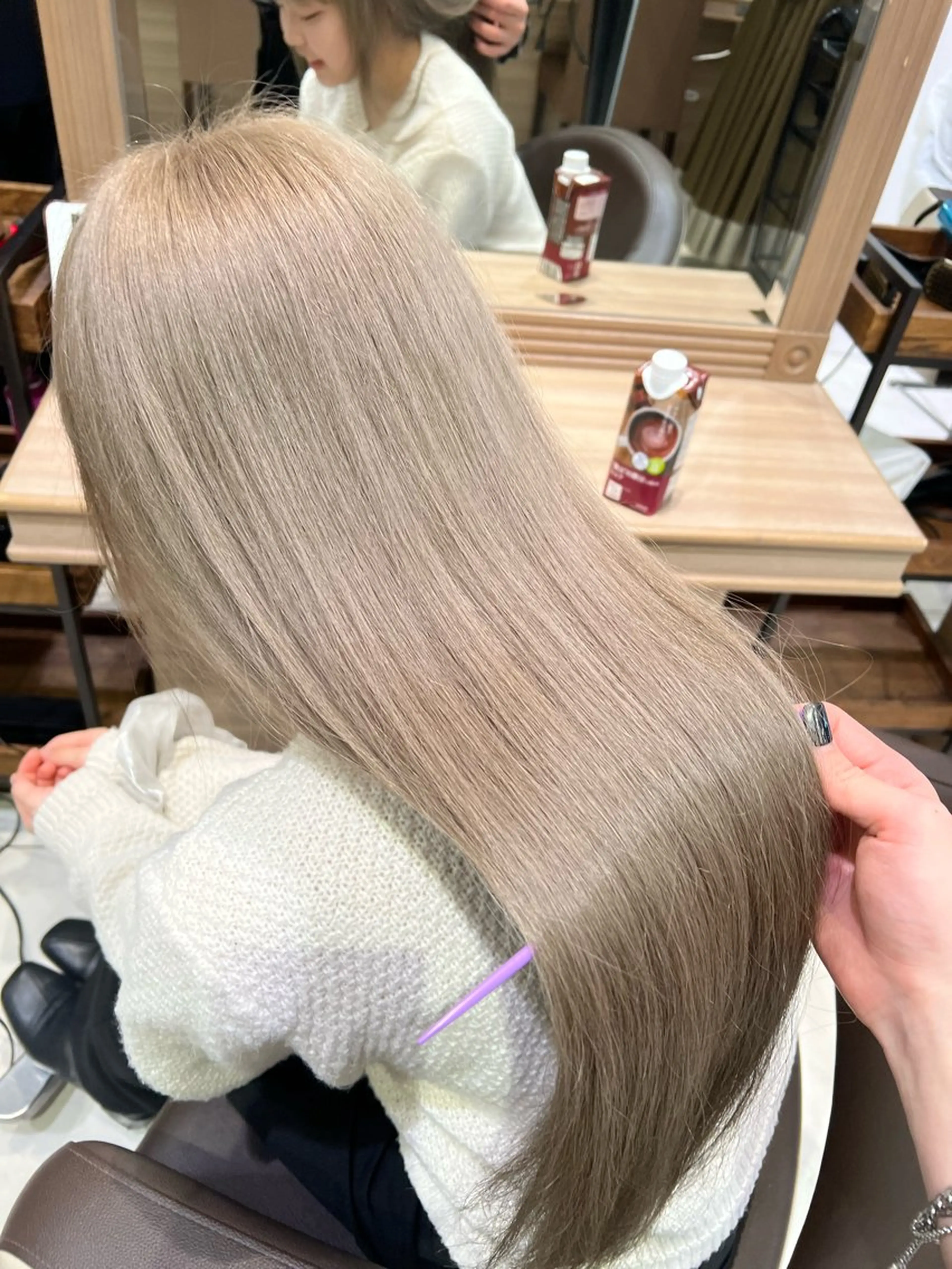 【トータルメニュー】🫧カット+ブリーチ込みケアダブルカラー+リペアトリートメント🫧(ケアブリーチ料込)(リタッチ可)の写真