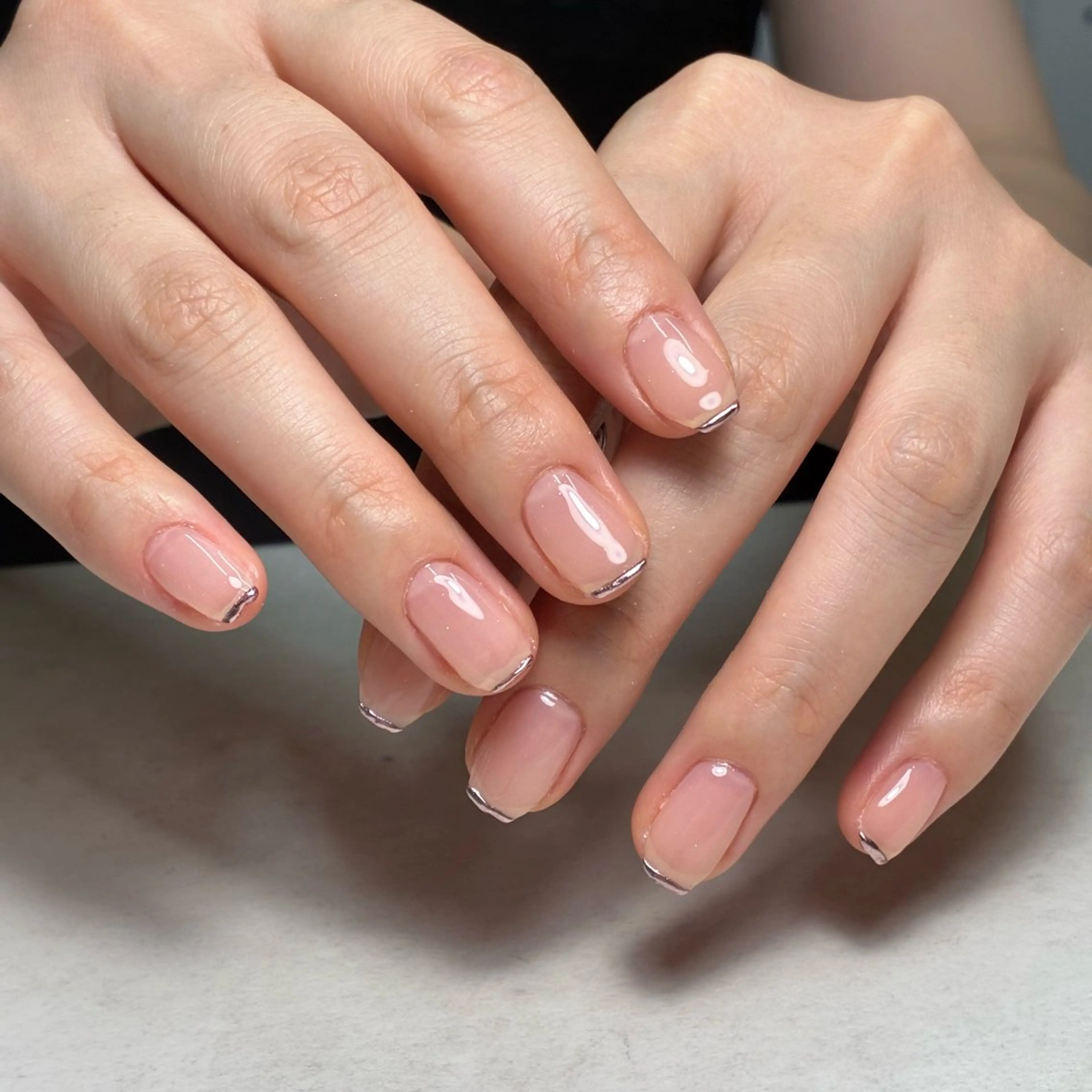 ネイル フレンチネイル ミラーネイル ハンドネイル mumjyu所属・mumjyu MIKAのネイルデザイン