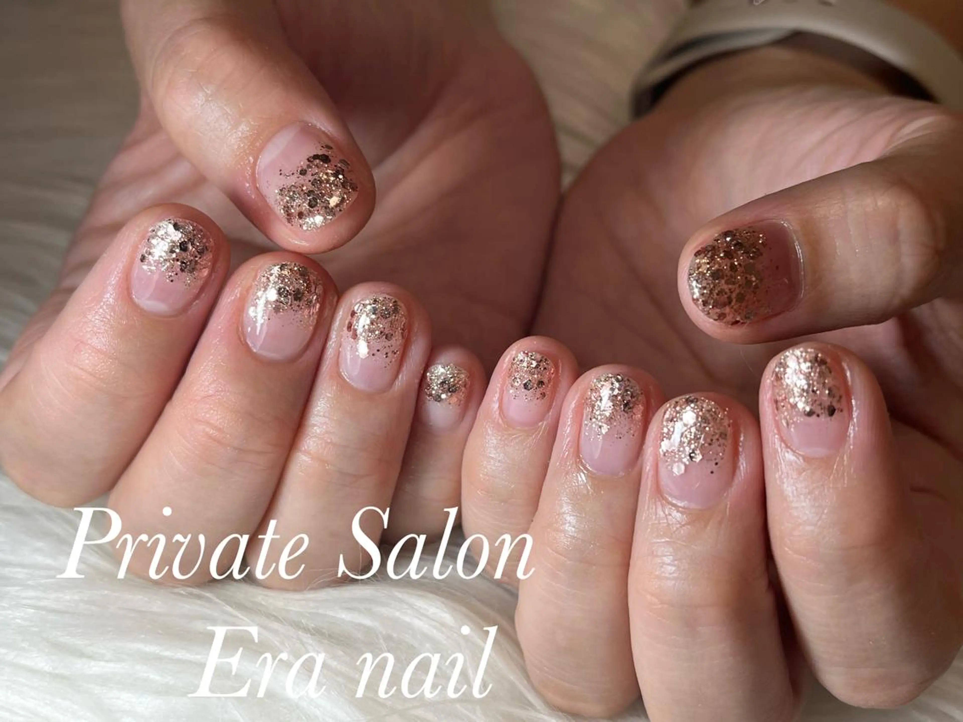 ネイル グラデーション ラメ(グリッター) ラメグラデーション ハンドネイル Era nailのネイルデザイン