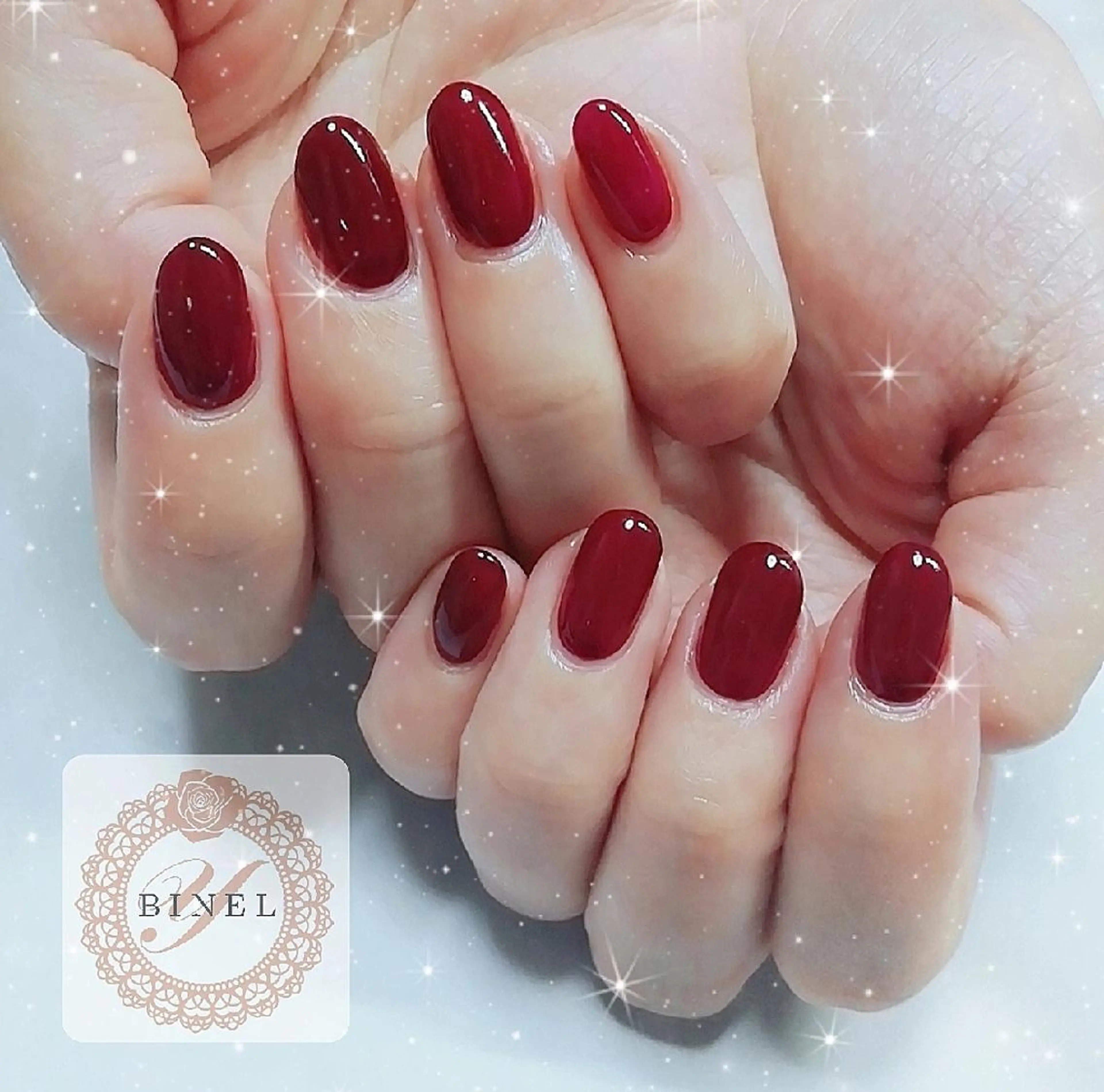 ネイル ボルドー ワンカラーネイル ハンドネイル Nail Salon Y.BINELのネイルデザイン