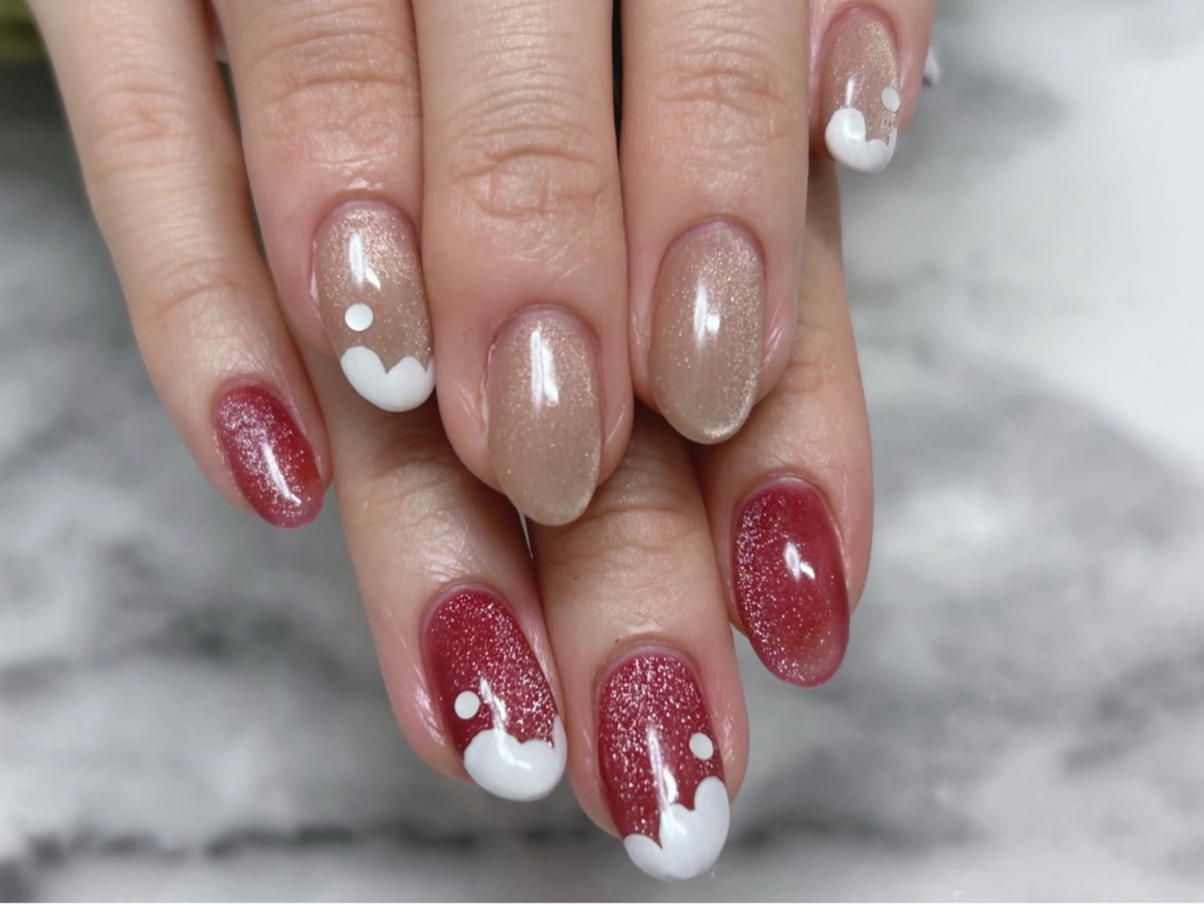 ネイル 冬ネイル クリスマス ハンドネイル ネイルサロン KURIKINDIのネイルデザイン