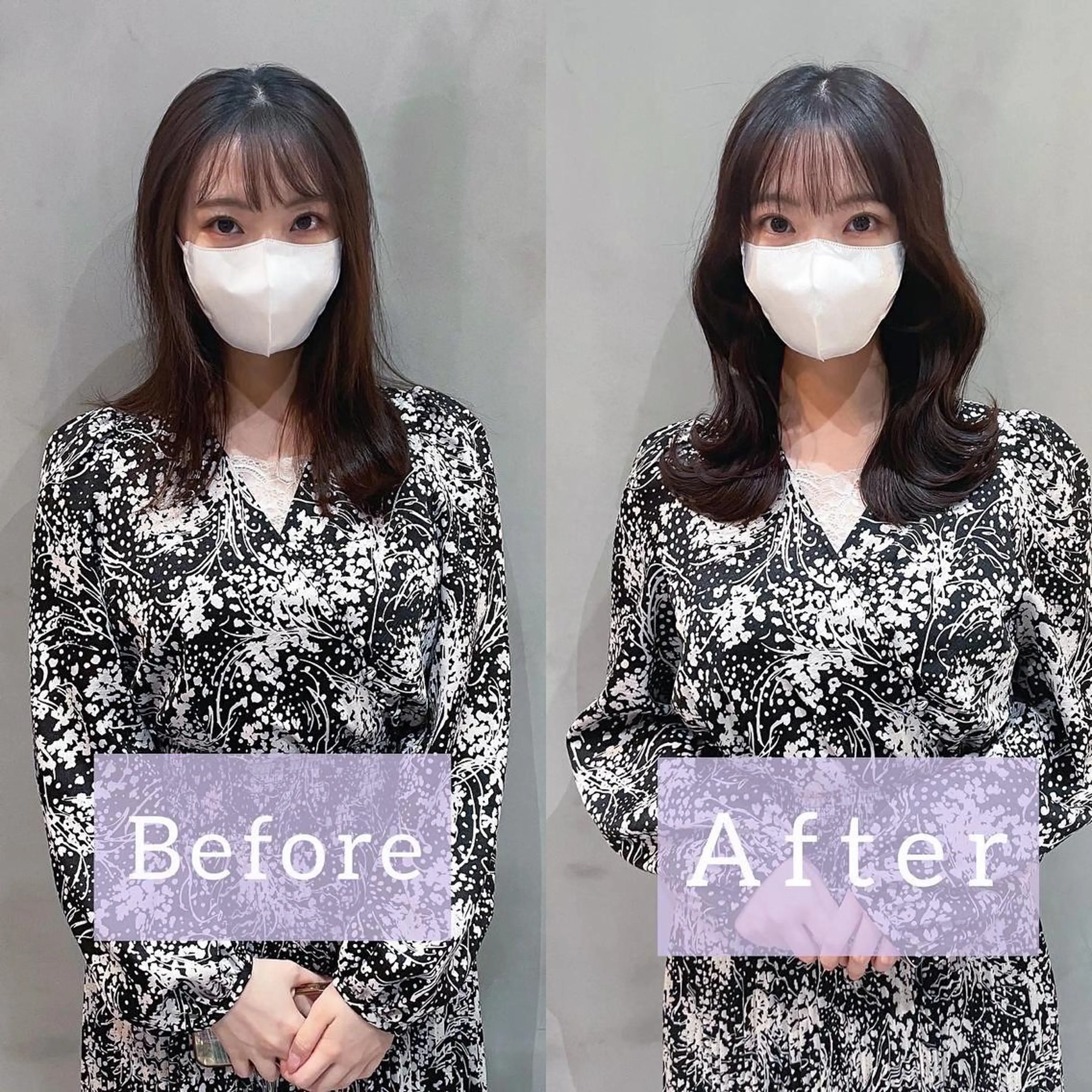 ミディアム くびれヘア 韓国風ヘア LOMA🇰🇷 銀座クボタのヘアスタイル