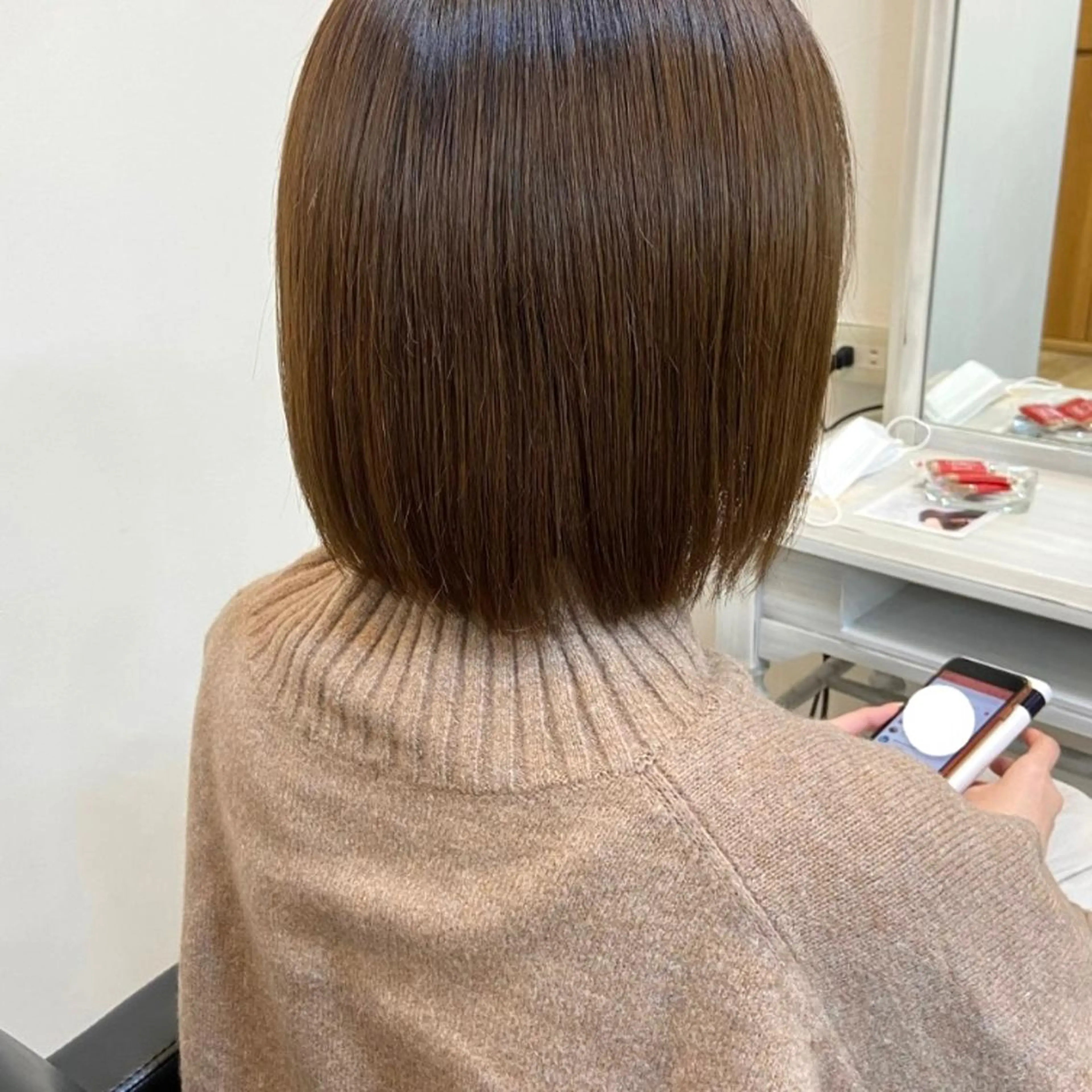 ミディアム ボブ ハイライト 髪質改善 mai 🎀 / 梅田美容室のヘアスタイル