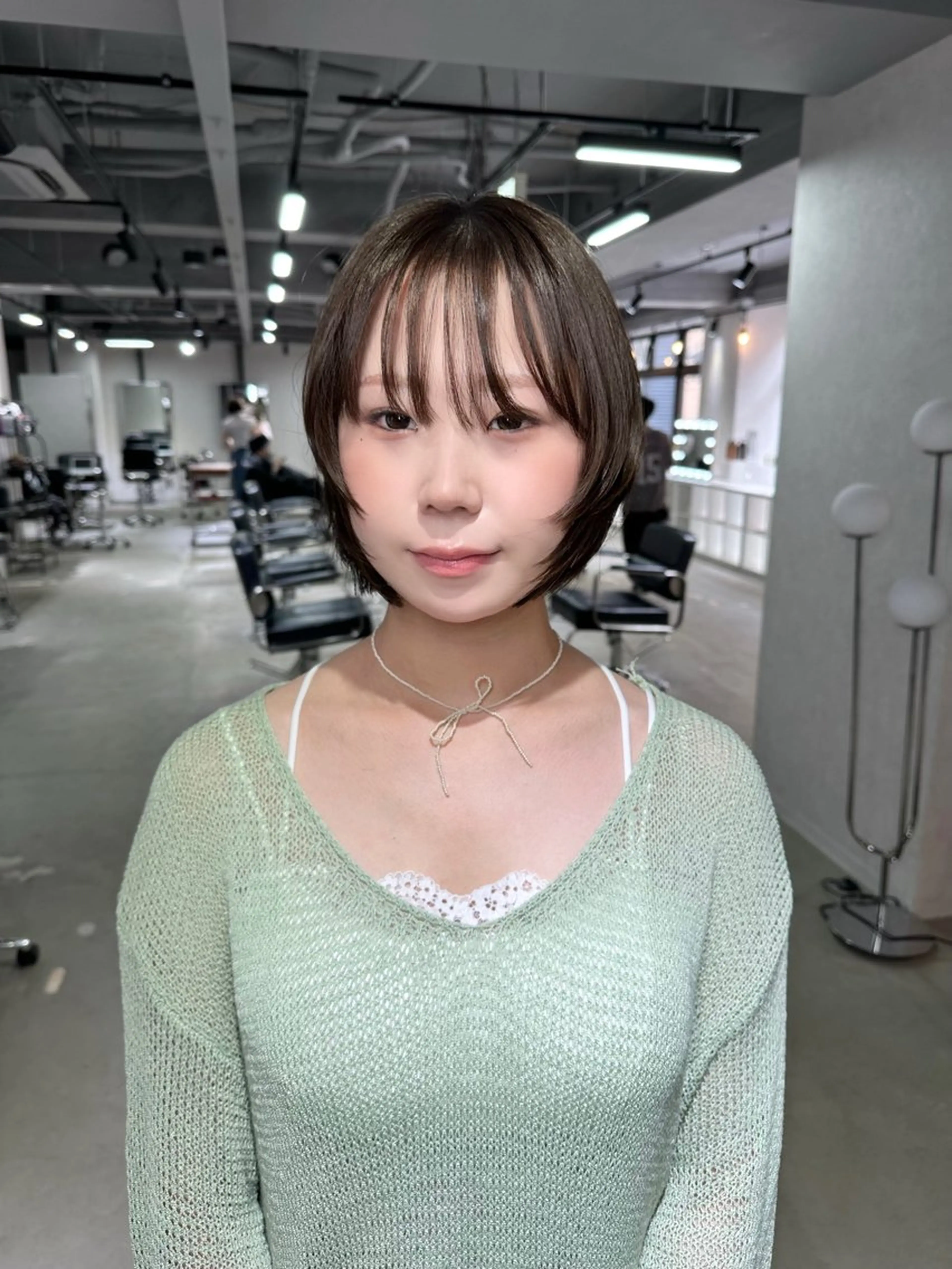 ショート ケアカラー ボブ 髪質改善 レイヤーカット トリートメント カット ヘアカラー トリートメント 艶髪カラー/レイヤ ー支持No.1renのヘアスタイル