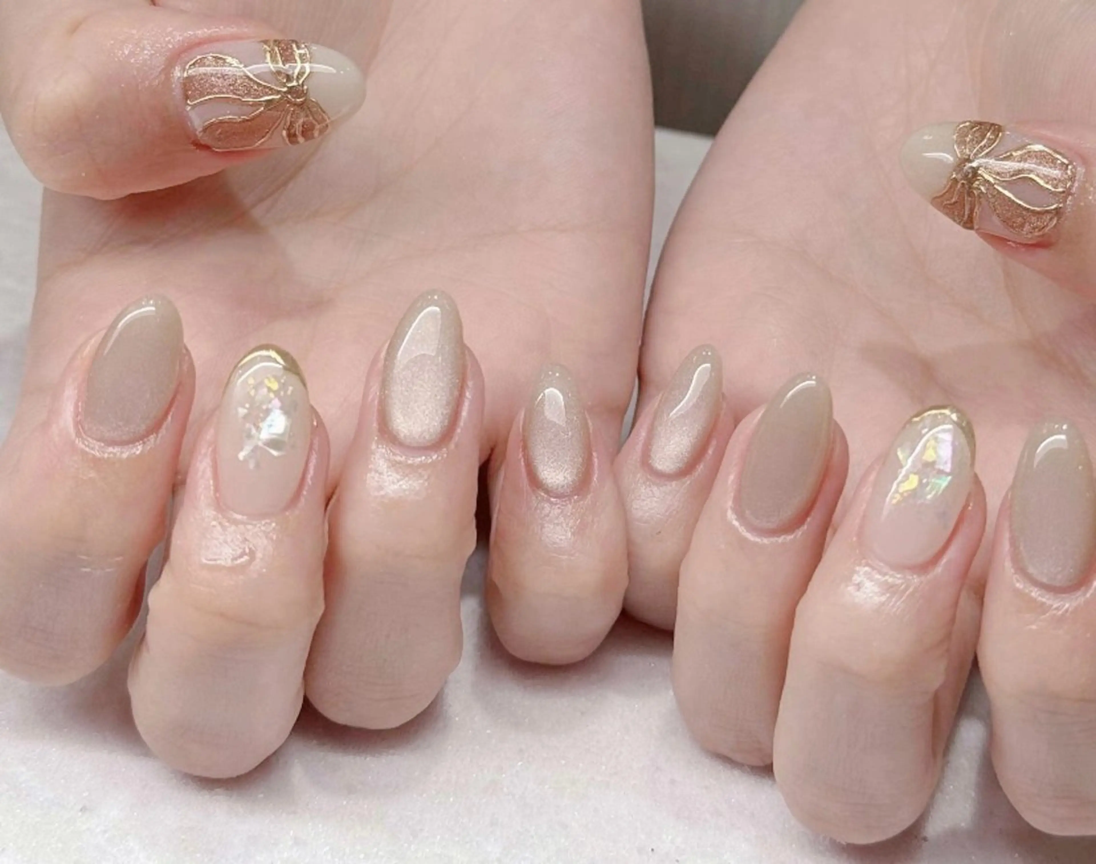 ネイル オーロラネイル チークネイル フレンチネイル 韓国ネイル マグネットネイル ANA 168 池袋のネイルデザイン