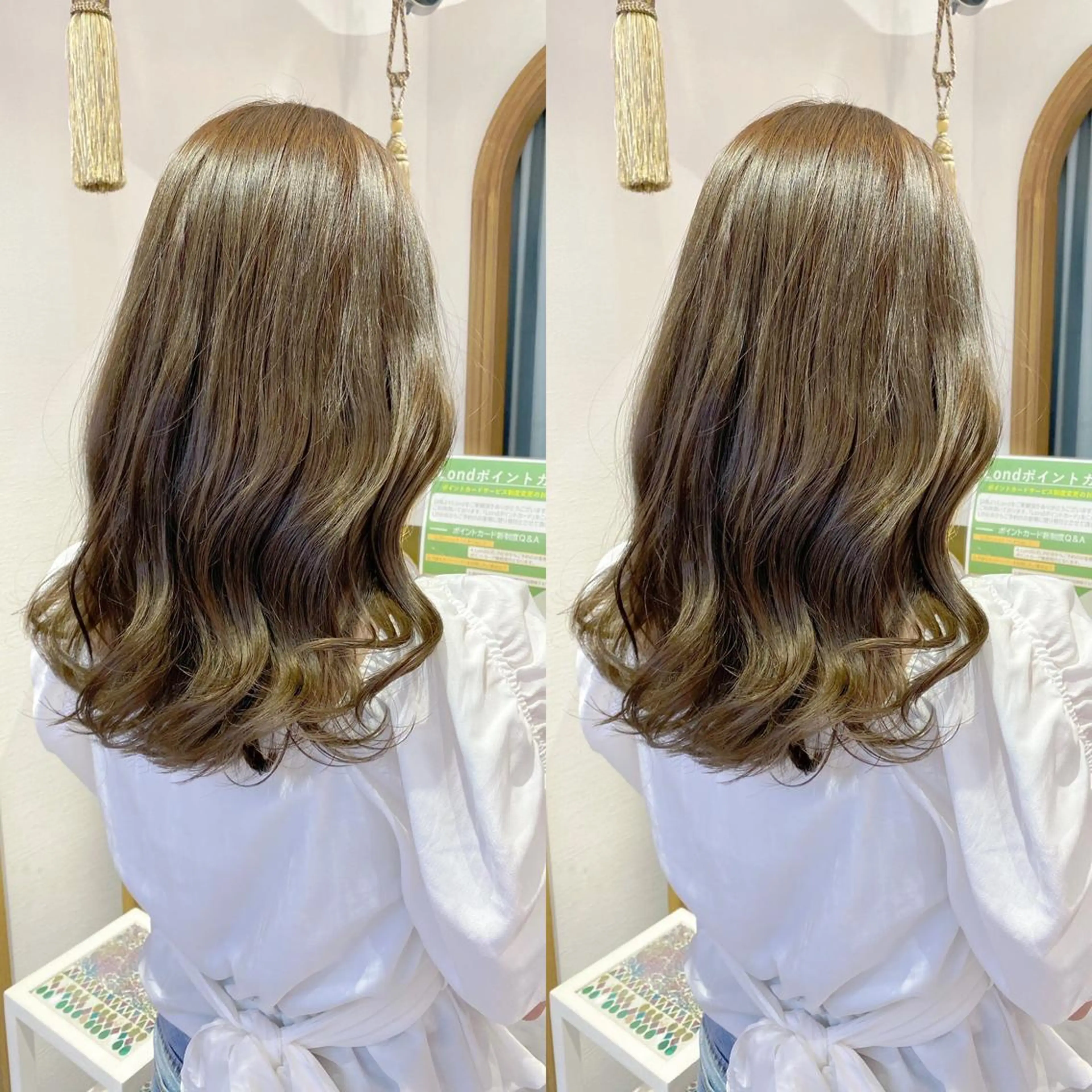 ミディアム カット ヘアカラー トリートメント レイヤーカット /透明感カラー西田のヘアスタイル