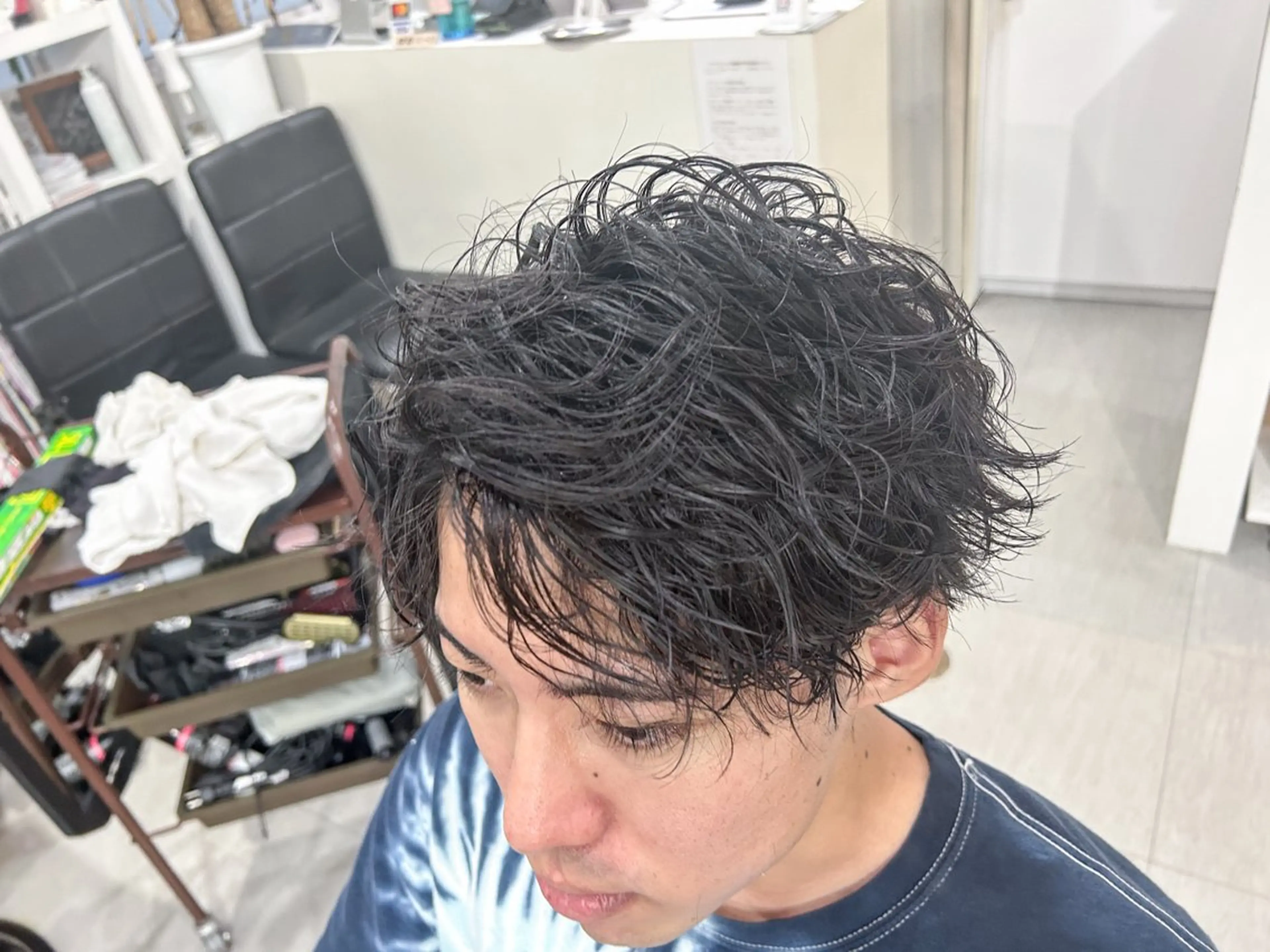ショート パーマ メンズ かんばら りょーいのヘアスタイル