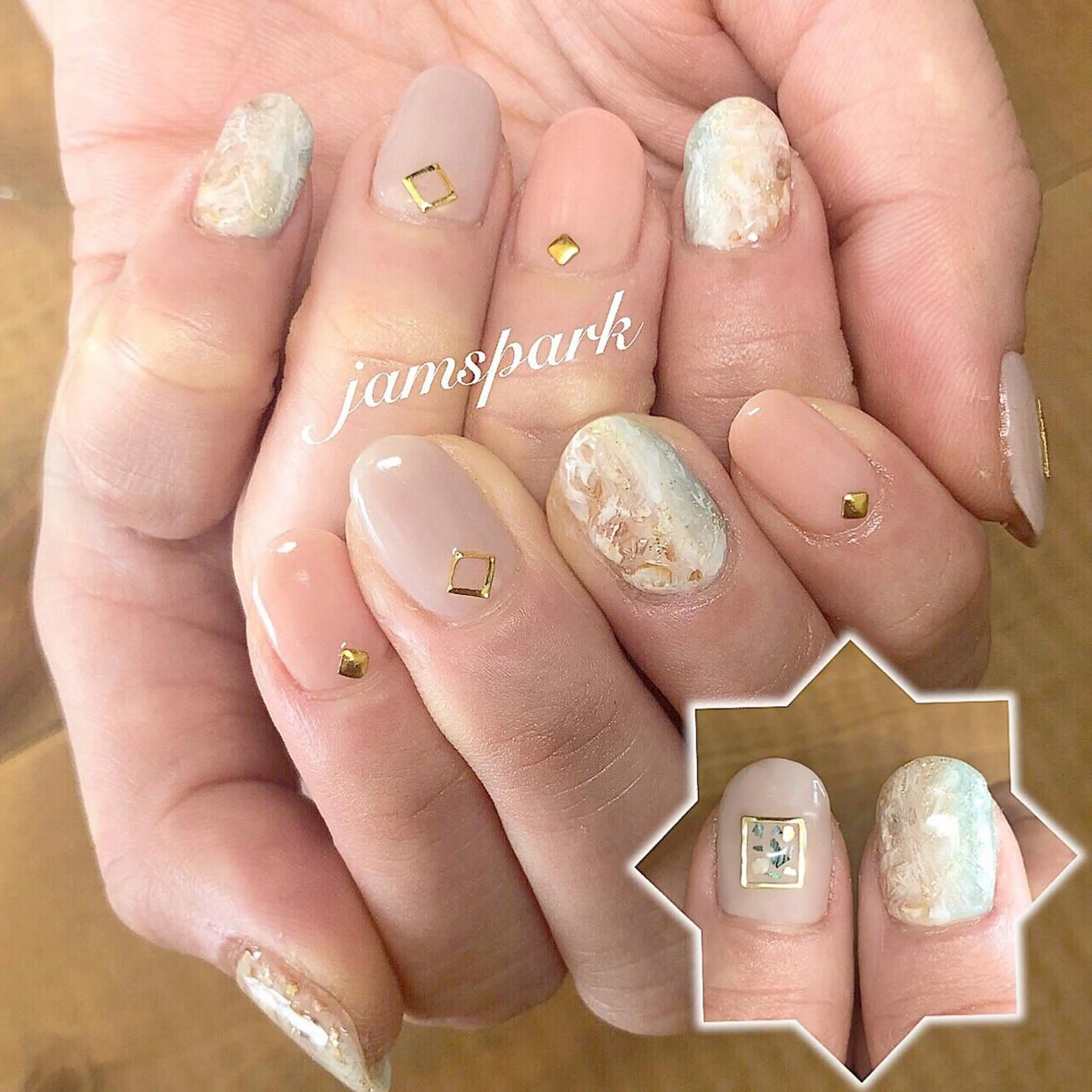 ネイル ジェルネイル グラデーション ニュアンスネイル ショートネイル ハンドネイル jamspark ✨のネイルデザイン