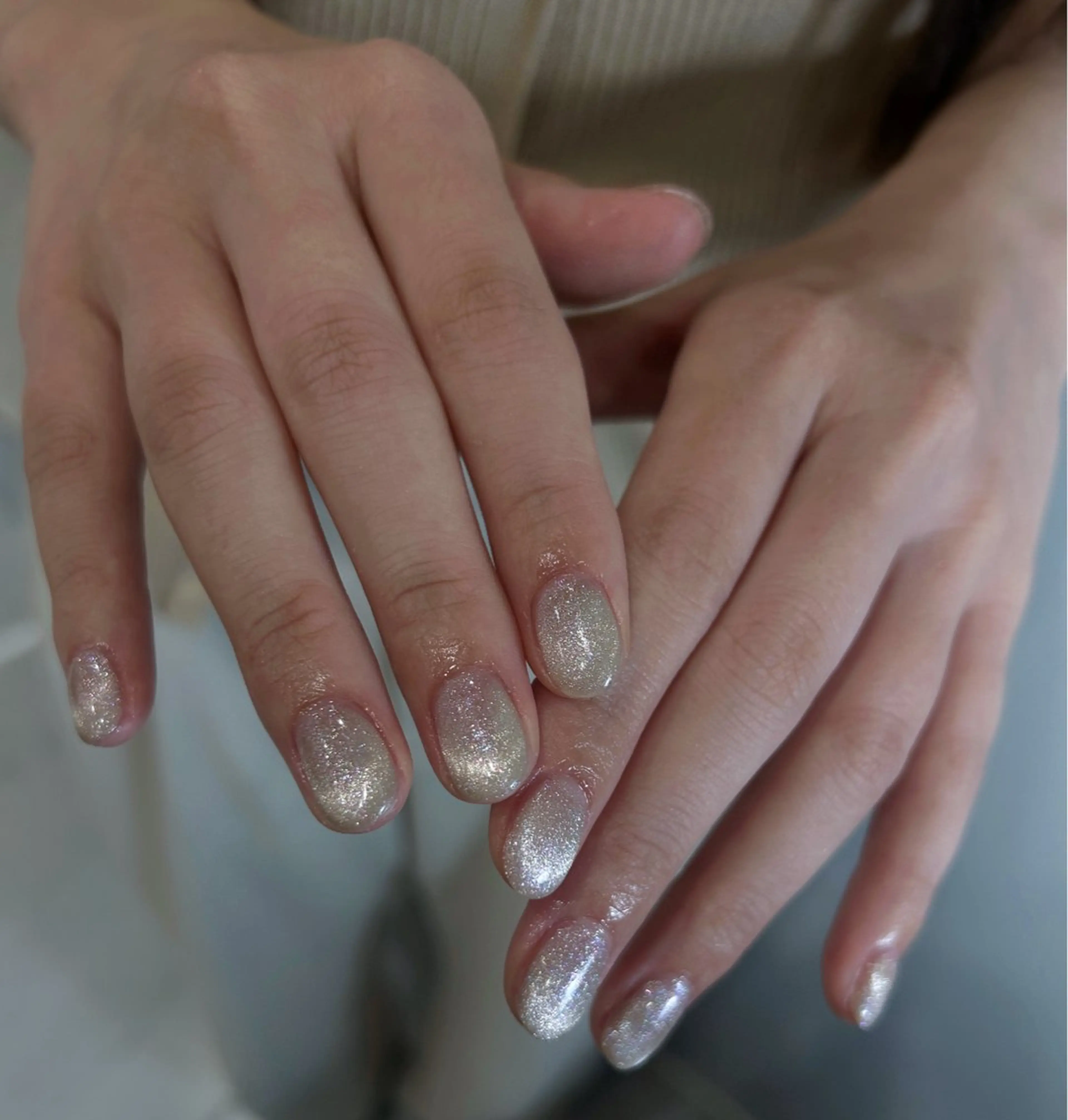 ネイル フレンチネイル キラキラネイル ハンドネイル Shion .のネイルデザイン