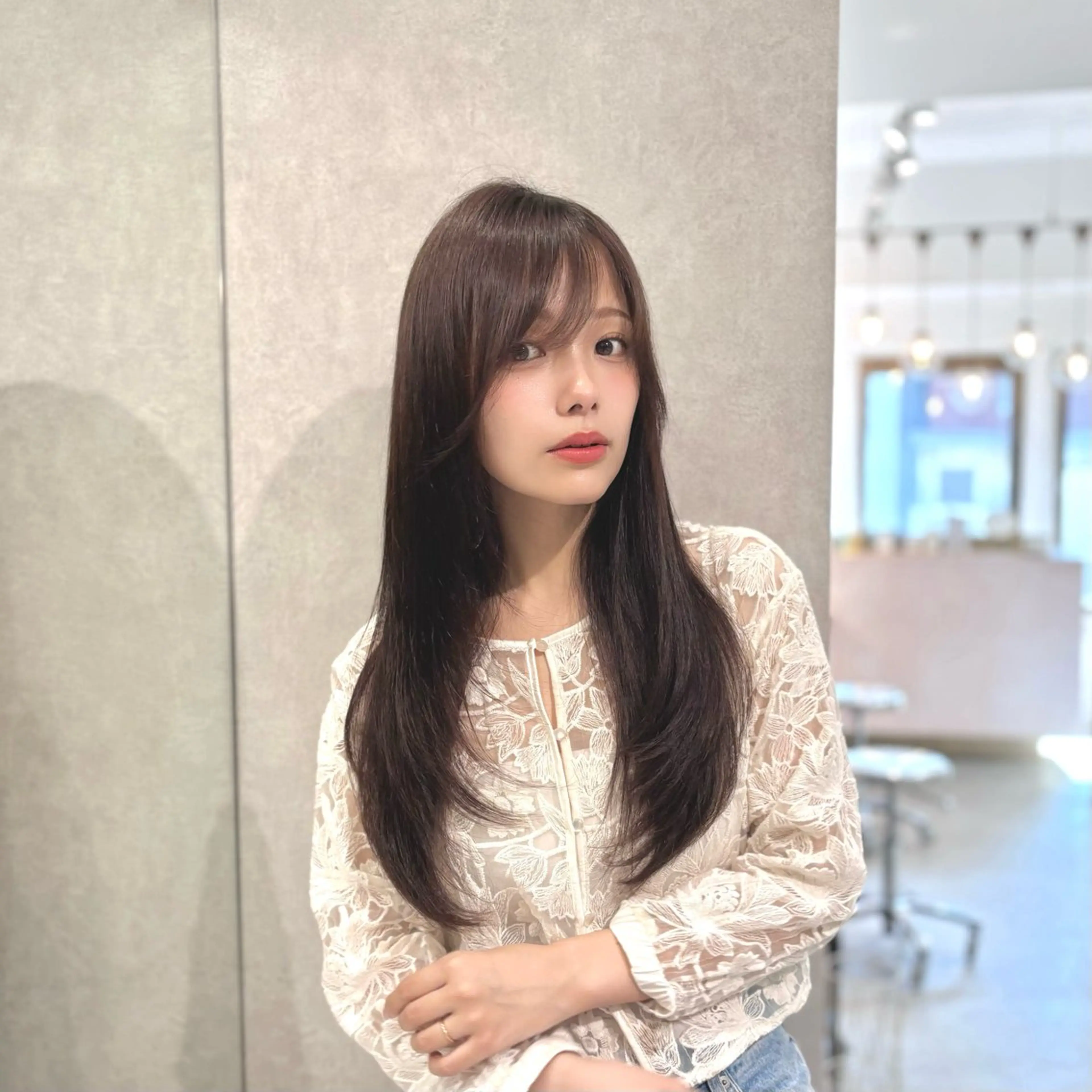 ロング カラー パーマ ヘアアレンジ メンズ キッズ ヘアカラー トリートメント 新宿/小顔レイヤー/ 顔まわり/西慶太朗のヘアスタイル