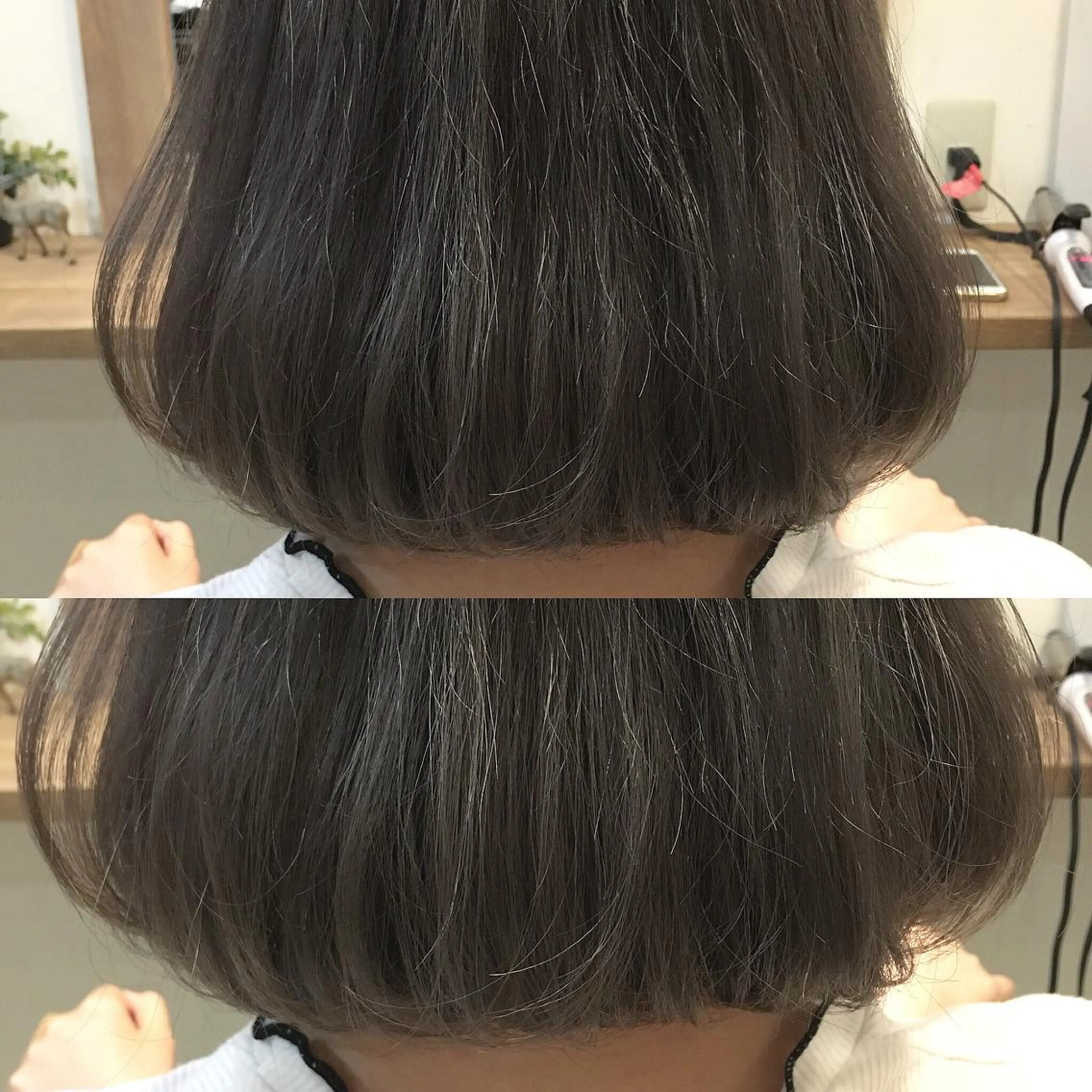 ショート カラー 透明感カラー グレージュ シルバー シルバーグレージュ hair salon Ranun髪質改善のヘアスタイル