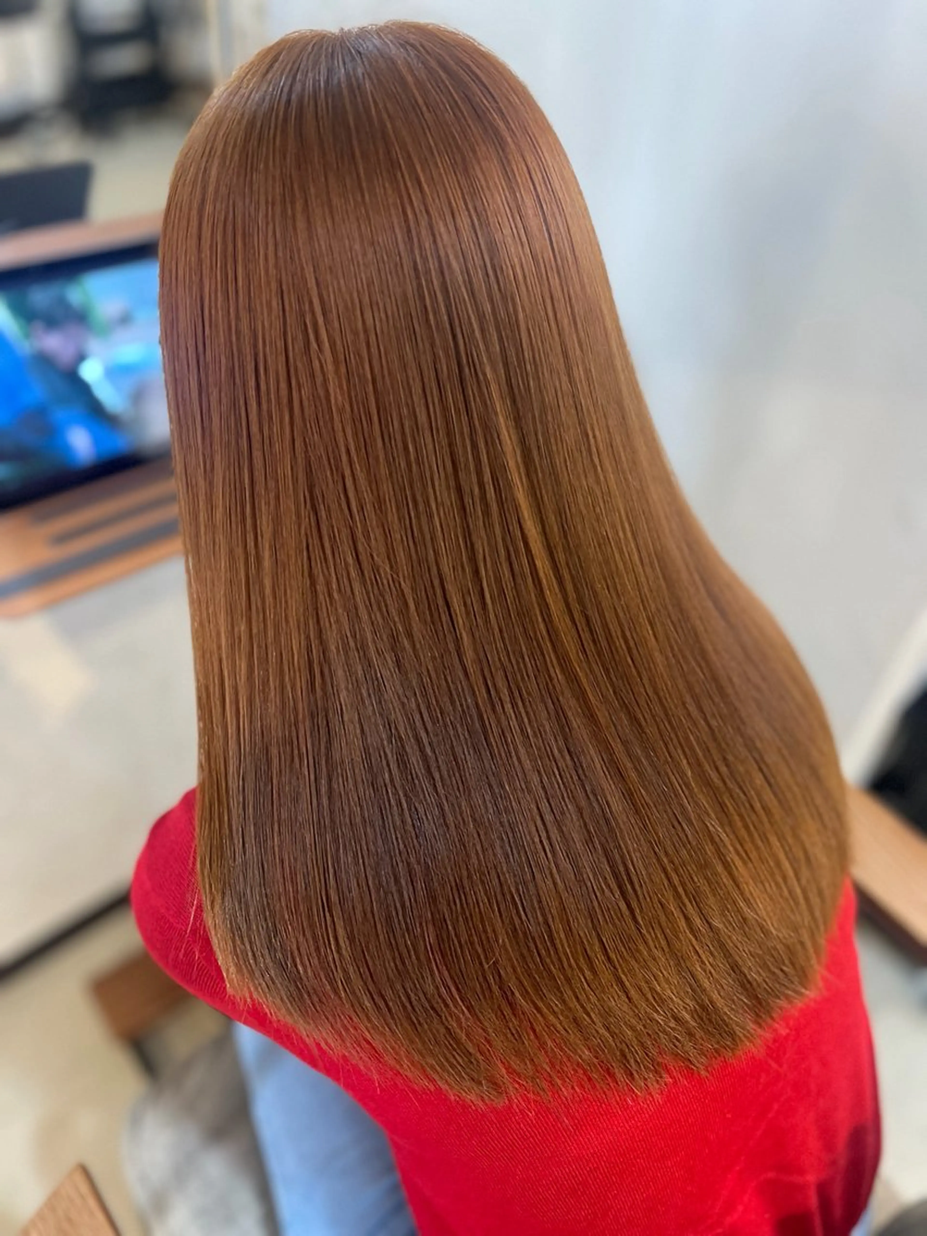 ロング カラー ベージュカラー ブリーチ ダブルカラー ブリーチなしカラー オレンジ ヘアカラー Sherry/R 三川町 ayakaのヘアスタイル