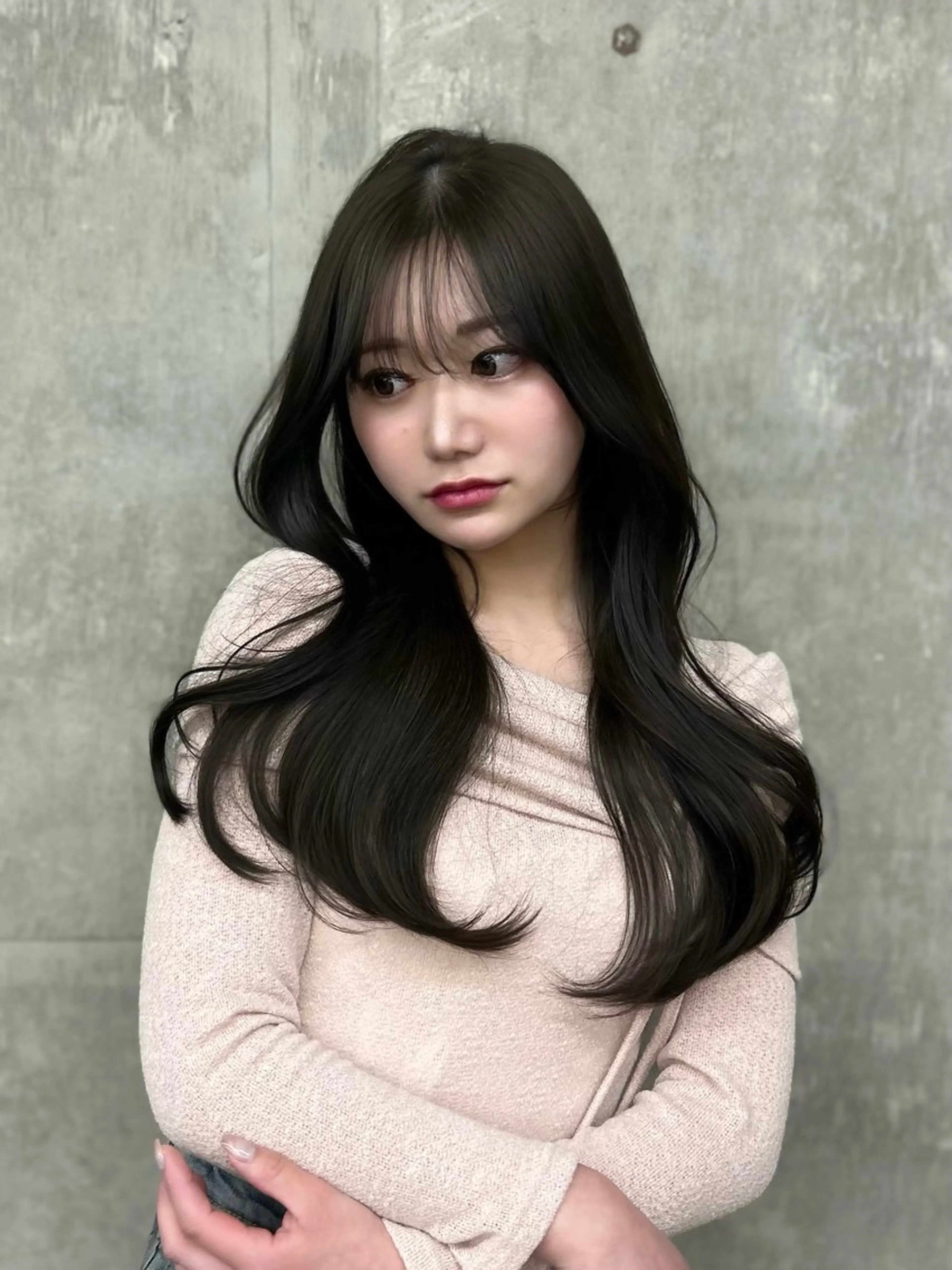 セミロング カラー カット ヘアカラー 日韓レイヤー🇰🇷 透明感カラー/ナカネのヘアスタイル