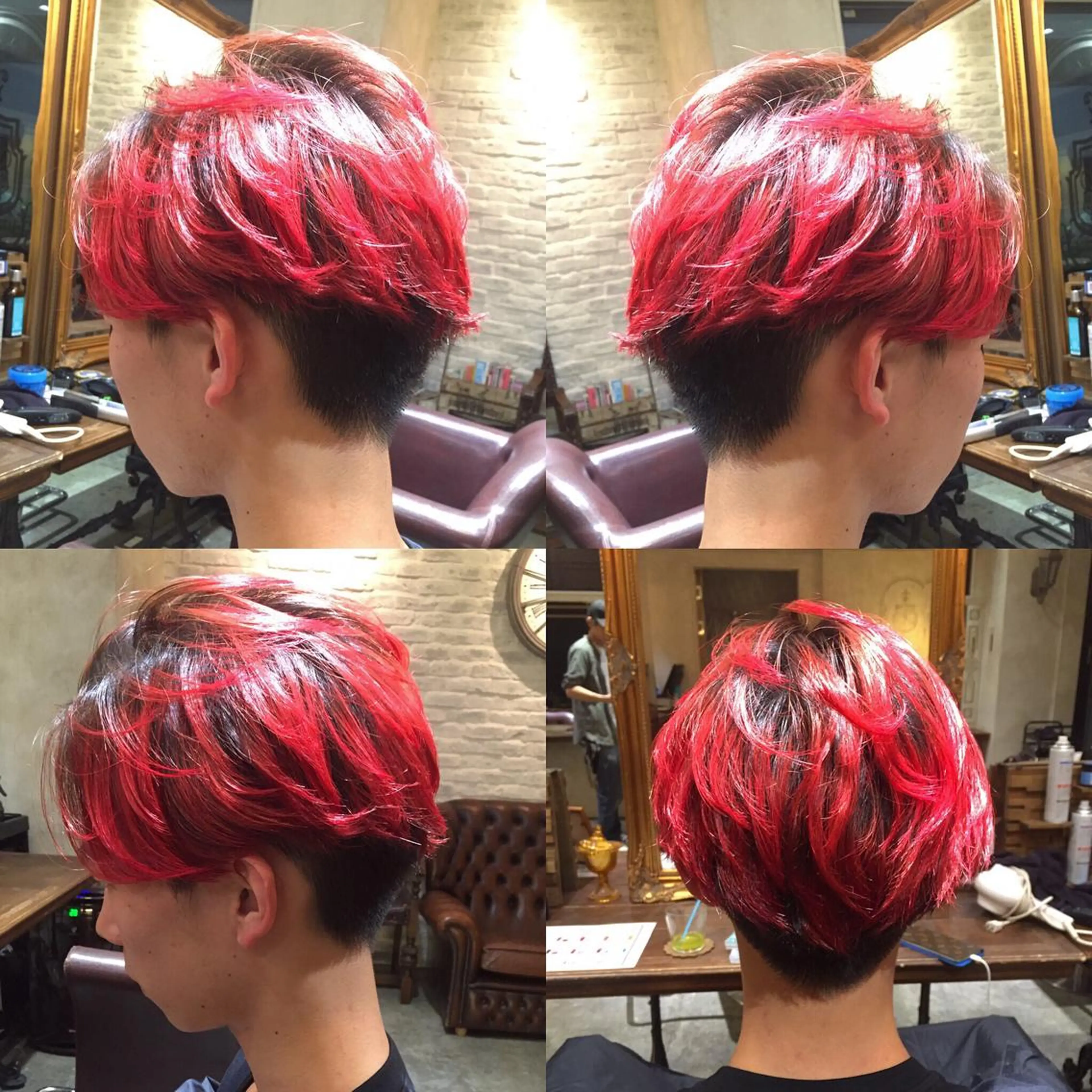 ショート カラー メンズ レッドカラー Salon de MiLK所属・露木 啓介のヘアスタイル