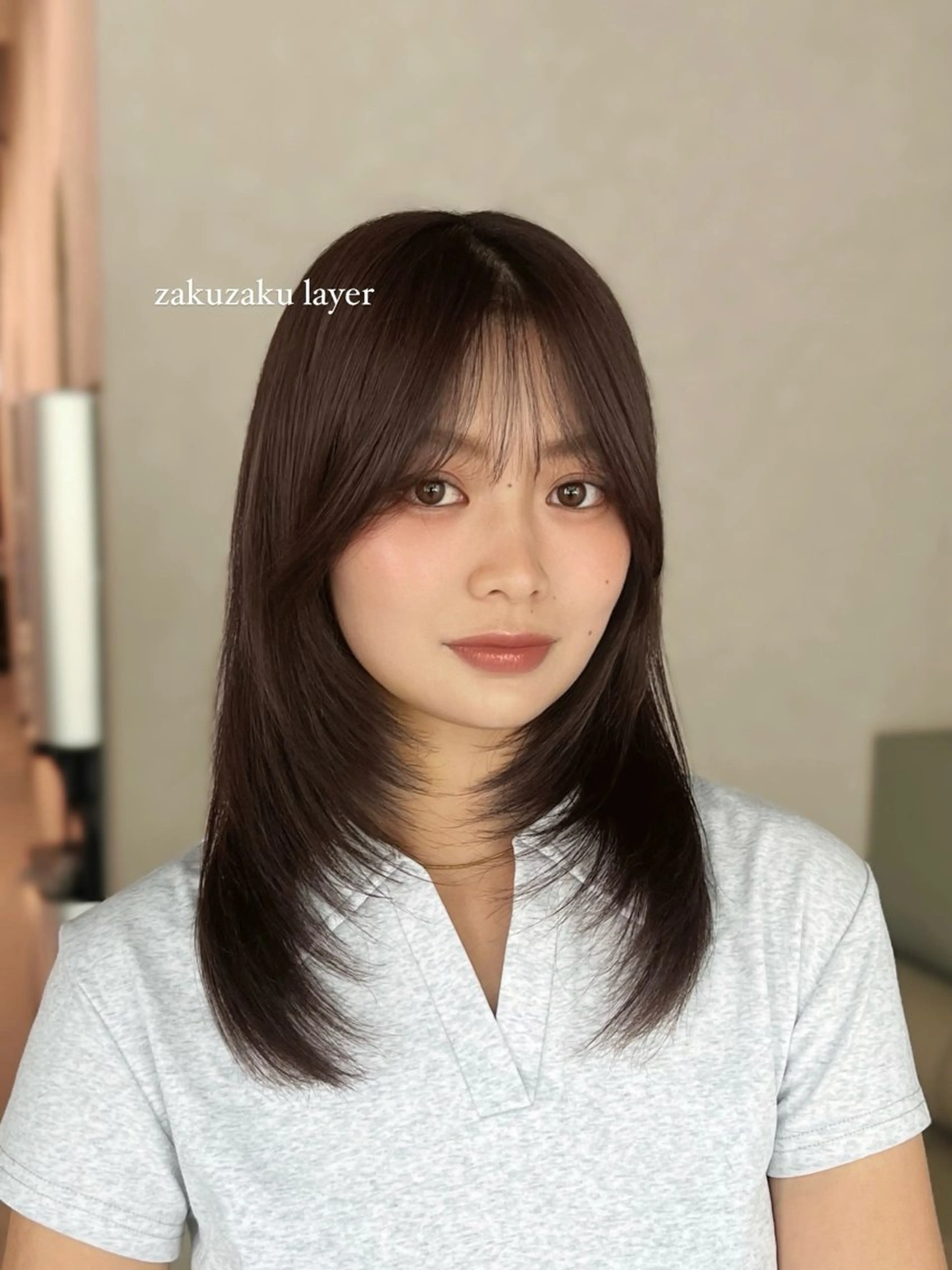 ミディアム カラー 透明感カラー カット ヘアカラー manami/ レイヤー/小顔カットのヘアスタイル