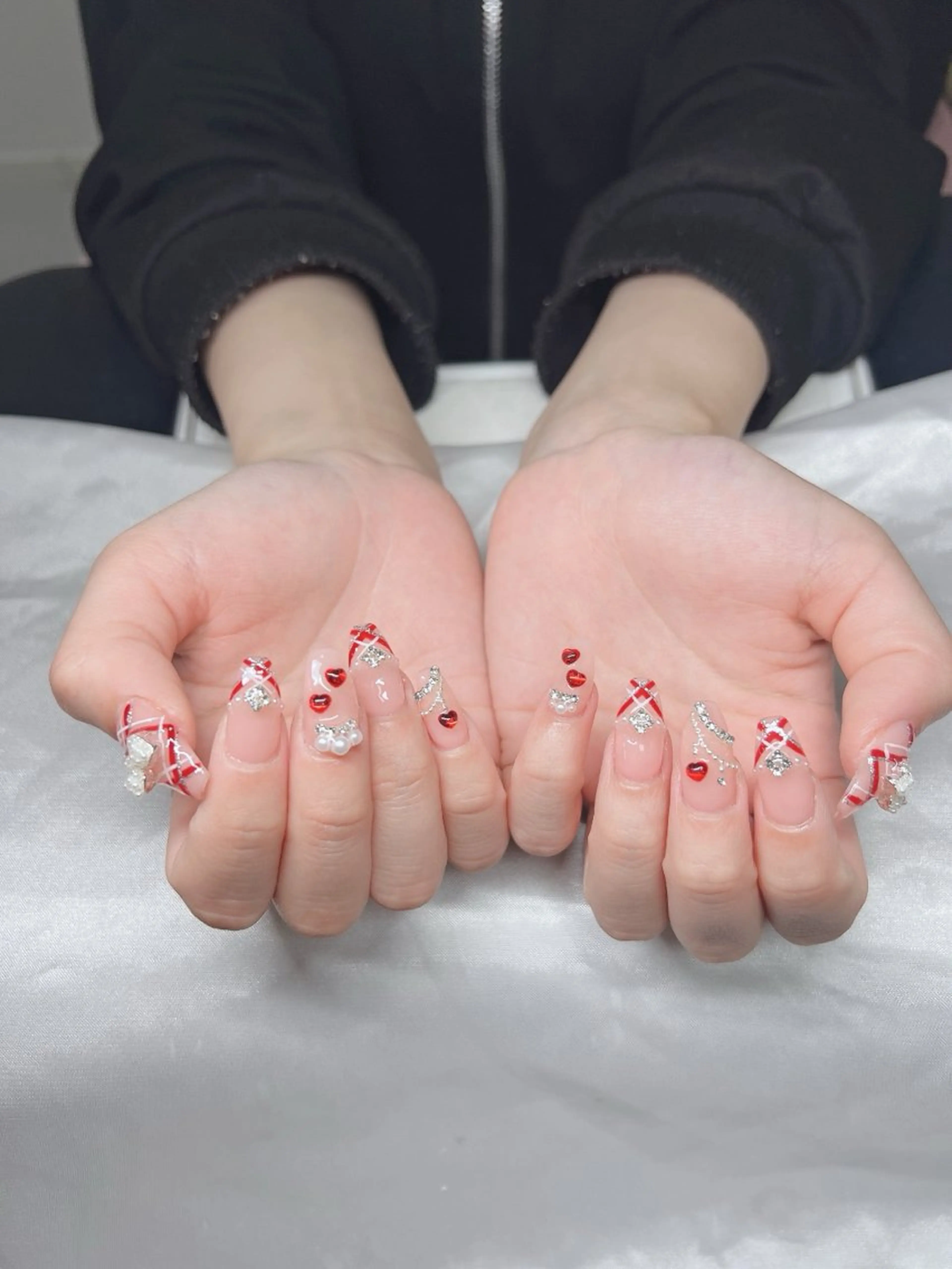 ネイル 長さ出し グラデーション キラキラネイル マグネットネイル ニュアンスネイル ハンドネイル Lee Nails チップ長さだし専門店のネイルデザイン