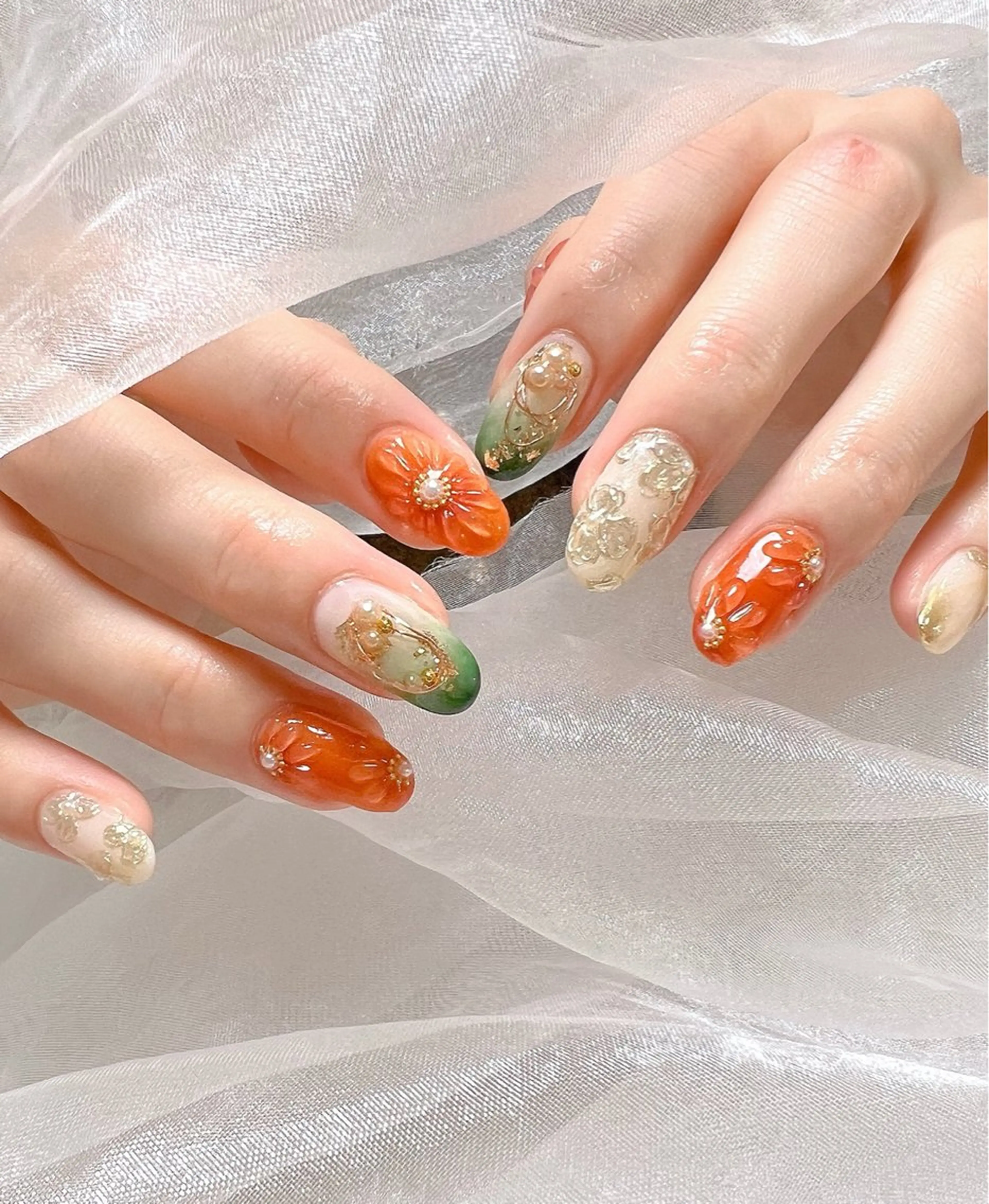 ネイル 成人式 フットネイル ジェルネイル 韓国ネイル 冬ネイル ハンドネイル nail salon Lauleaのネイルデザイン