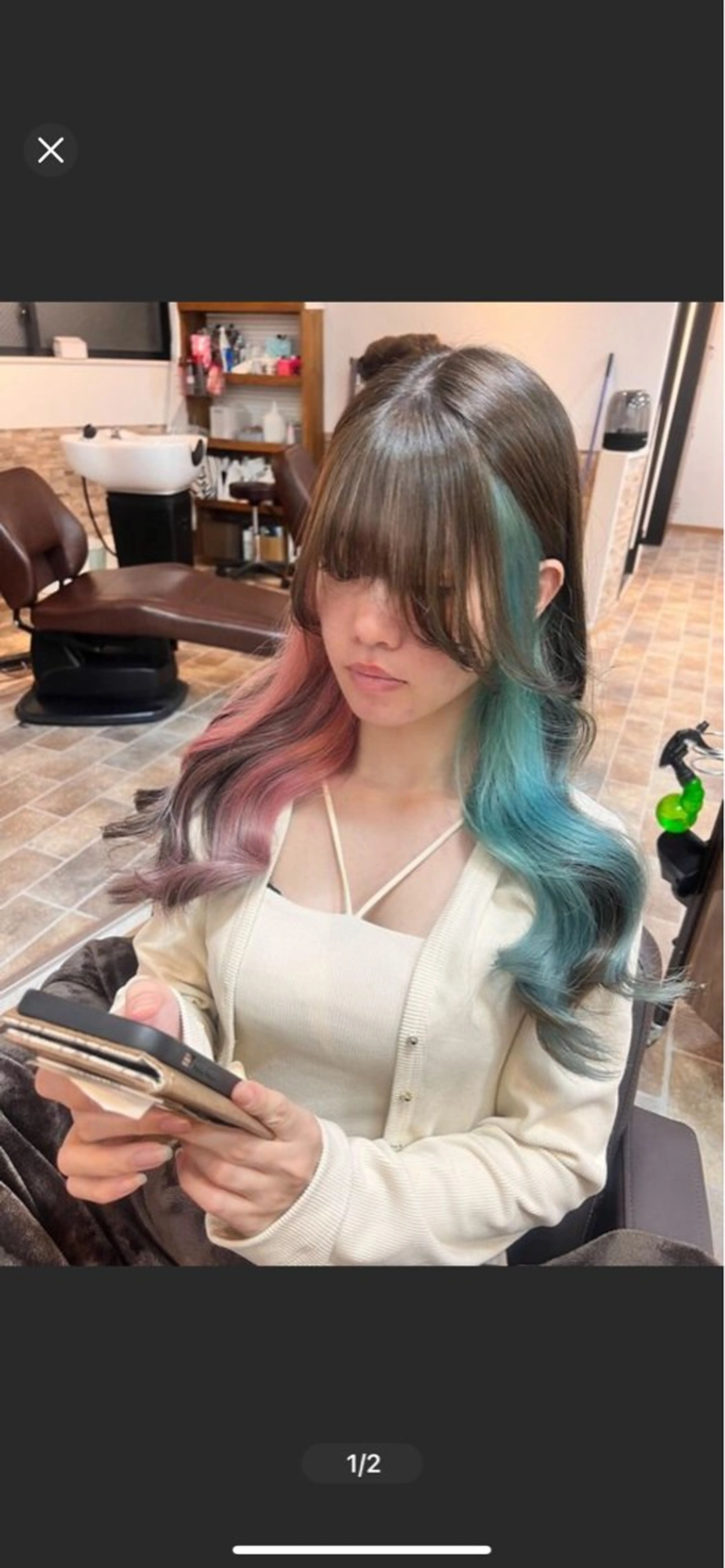 ロング カラー ヘアカラー&縮毛矯正 STAR☆RIVERのヘアスタイル