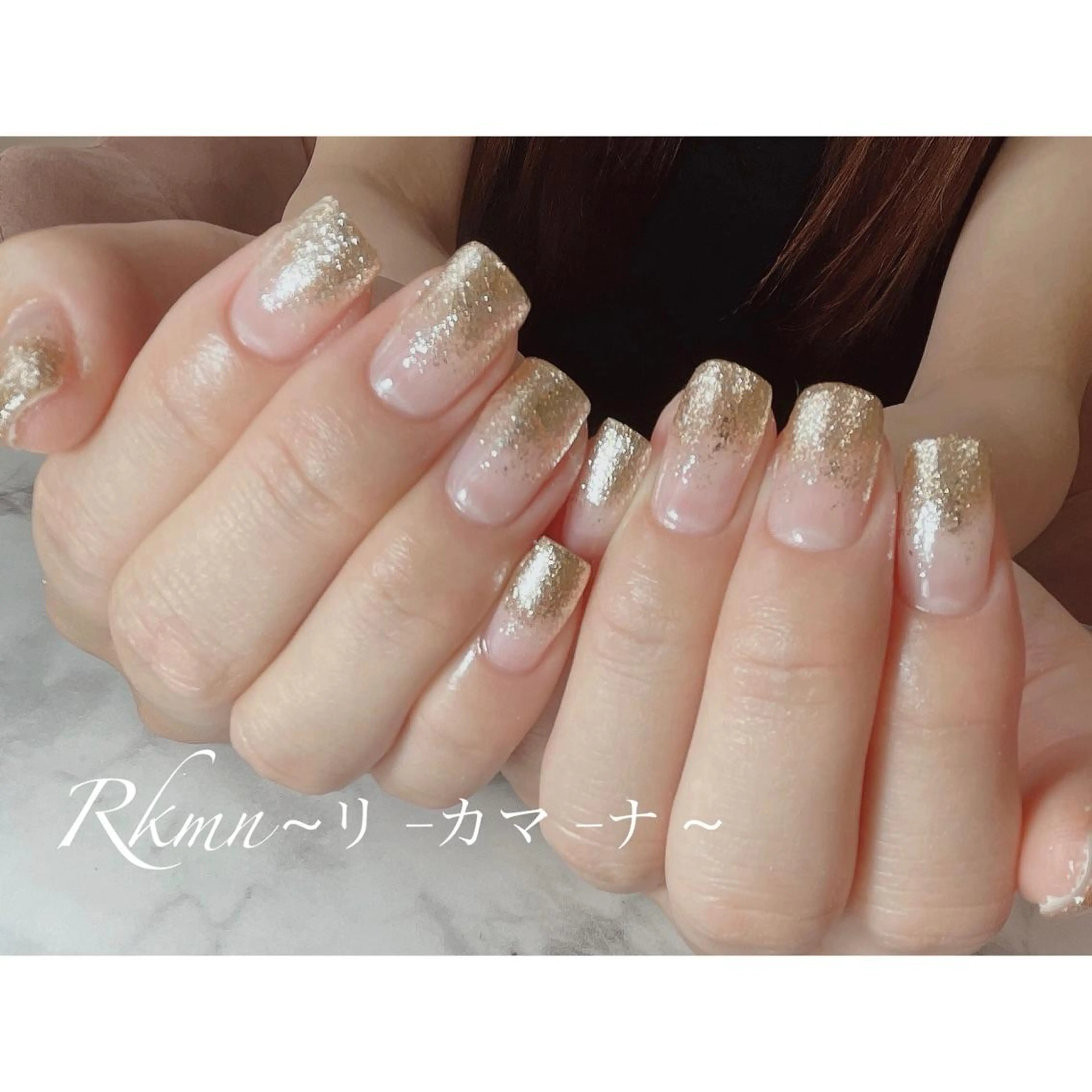 ネイル アートネイル キラキラネイル ラメ(グリッター) ラメグラデーション 春ネイル ハンドネイル フットネイル ハンドケア Rkmn ~リ-カマ-ナ~のネイルデザイン