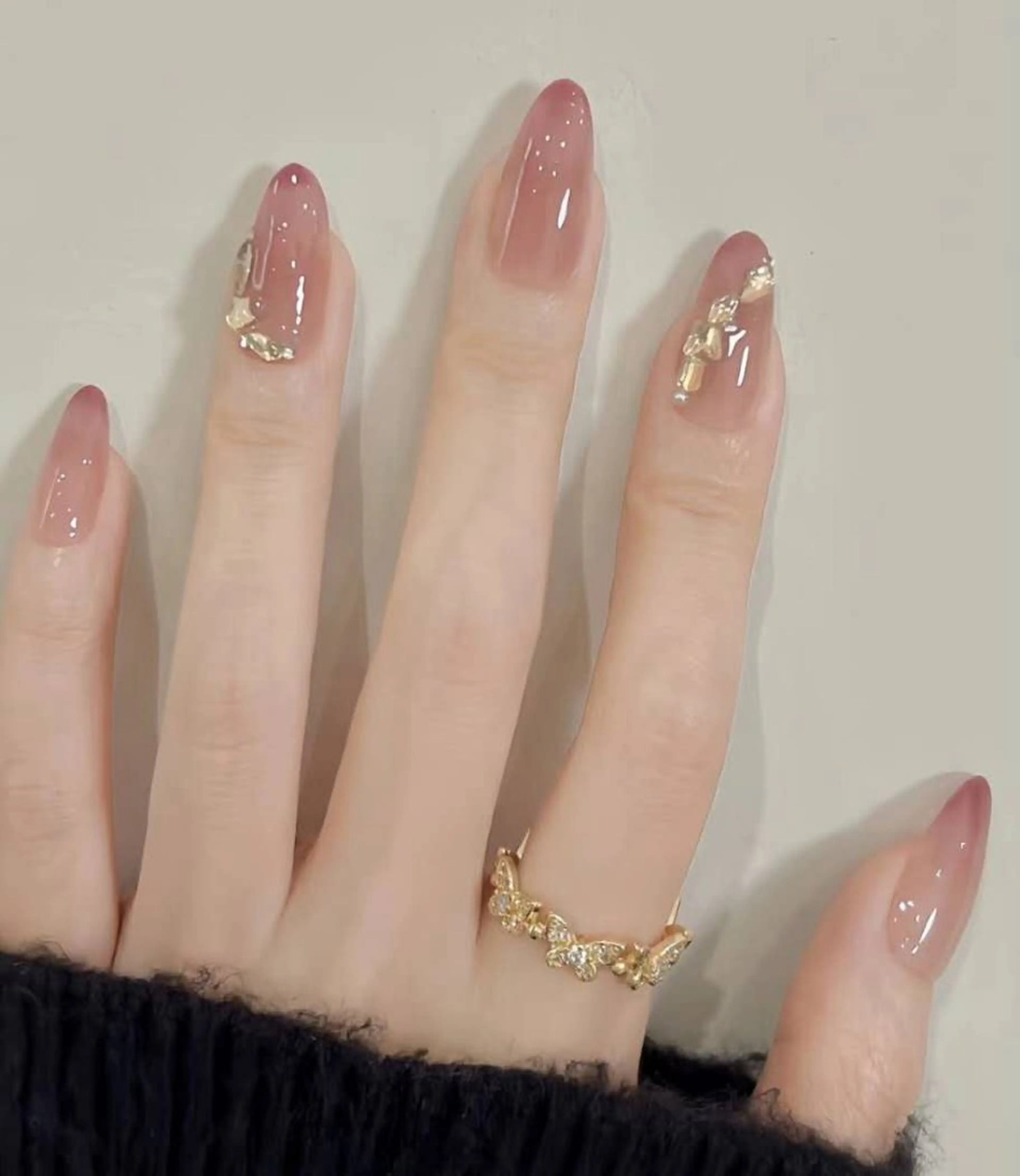 ネイル チークネイル 長さ出し フレンチネイル ジェルネイル ピンク ハンドネイル YUYI.nail salonのネイルデザイン