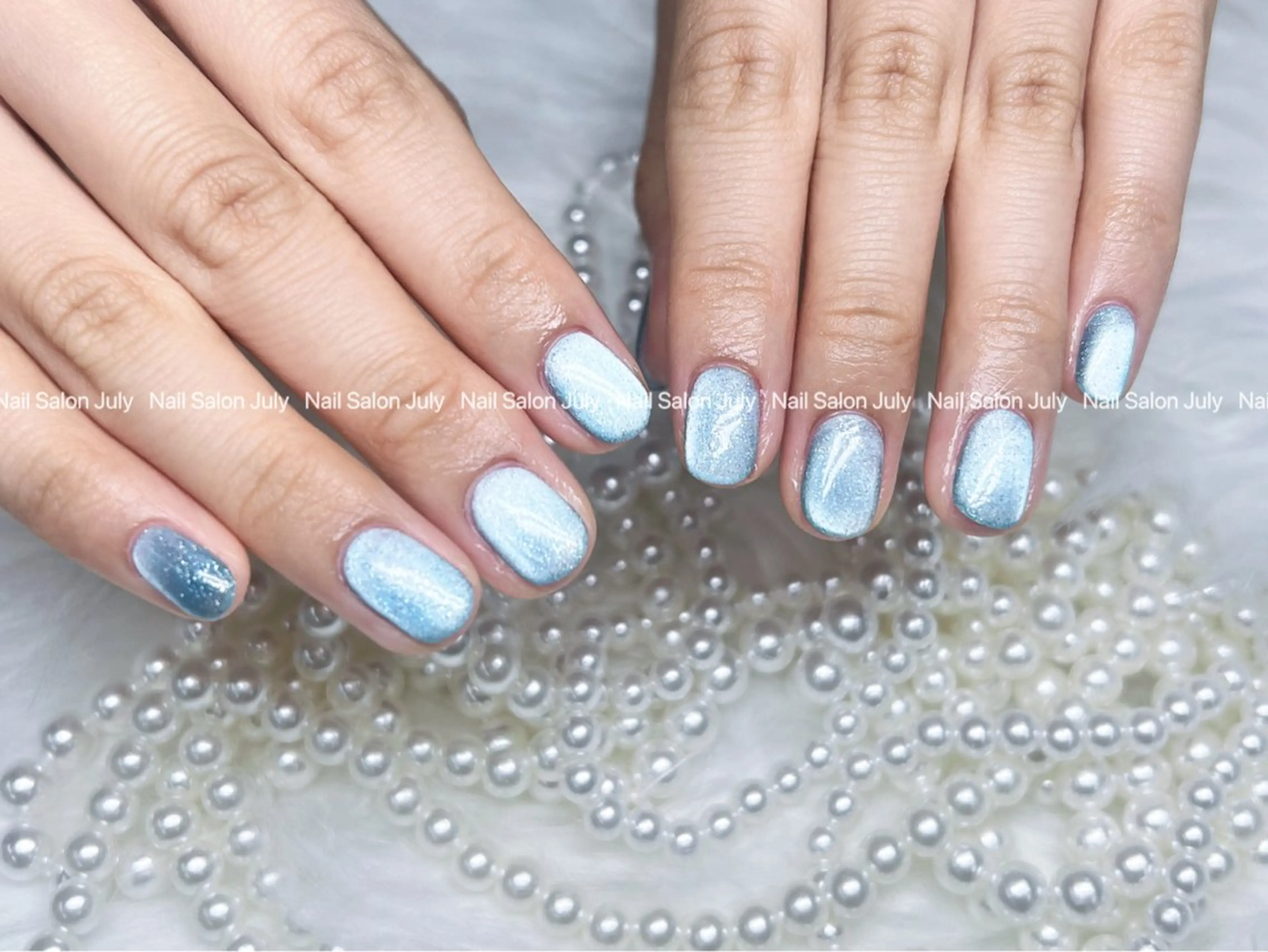 ネイル アートネイル オーロラネイル ジェルネイル ガーリー キラキラネイル July モモのネイルデザイン