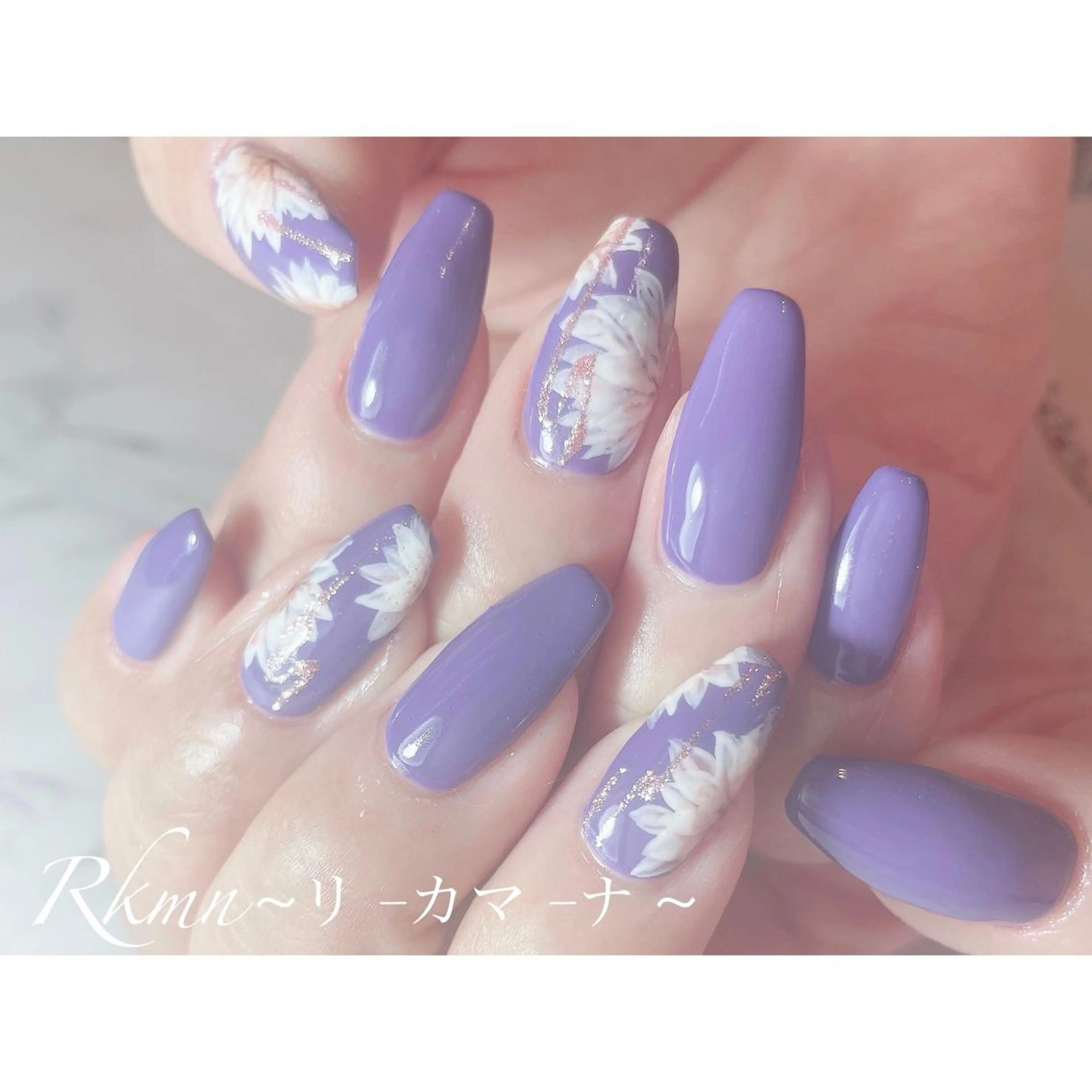 ネイル アートネイル フラワーネイル フレンチネイル ジェルネイル グラデーション ハンドネイル フットネイル ハンドケア Rkmn ~リ-カマ-ナ~のネイルデザイン