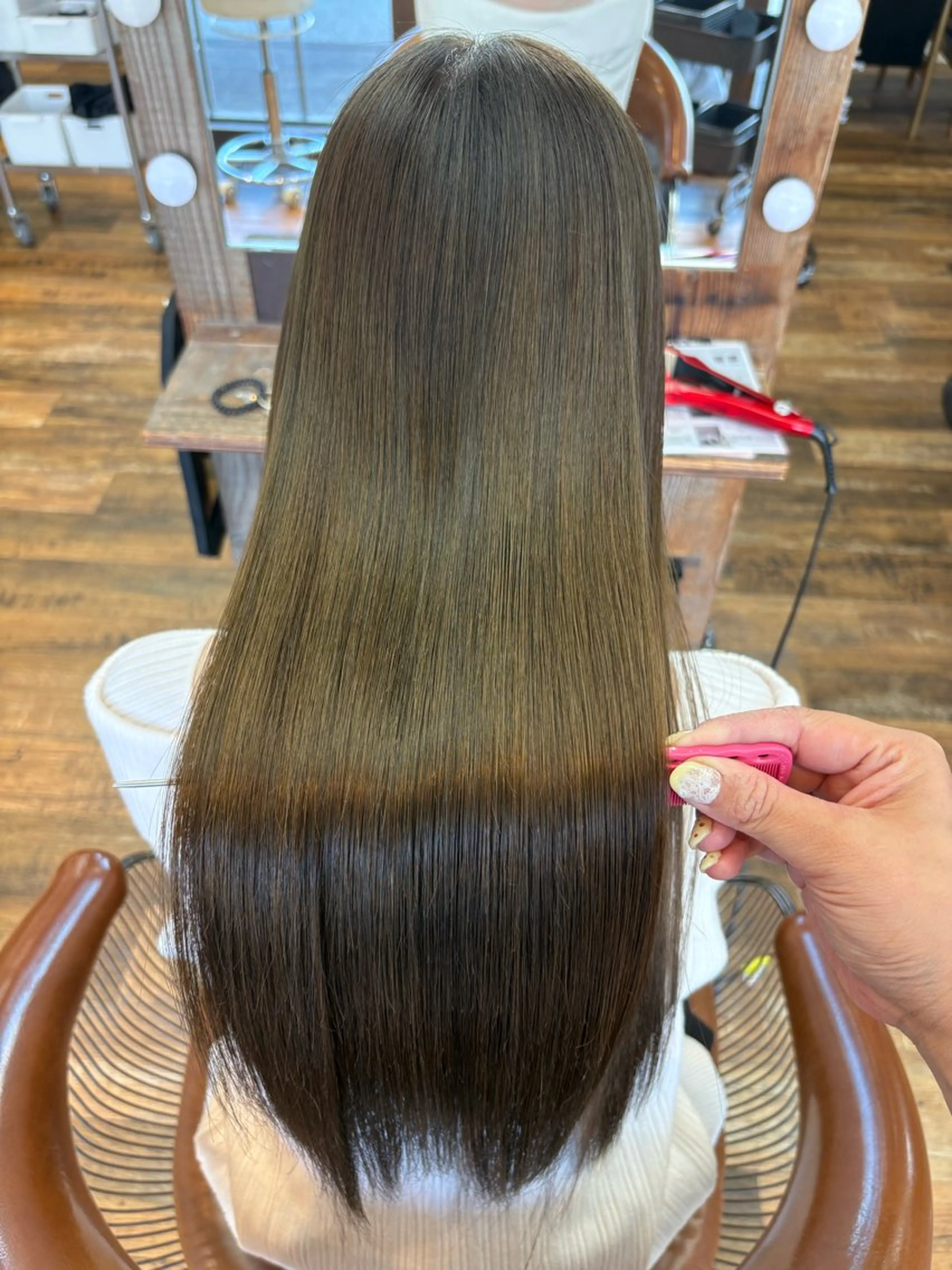 ロング カラー カット ヘアカラー 縮毛矯正 レナ┊︎髪質改善 ┊︎シルクストレートのヘアスタイル