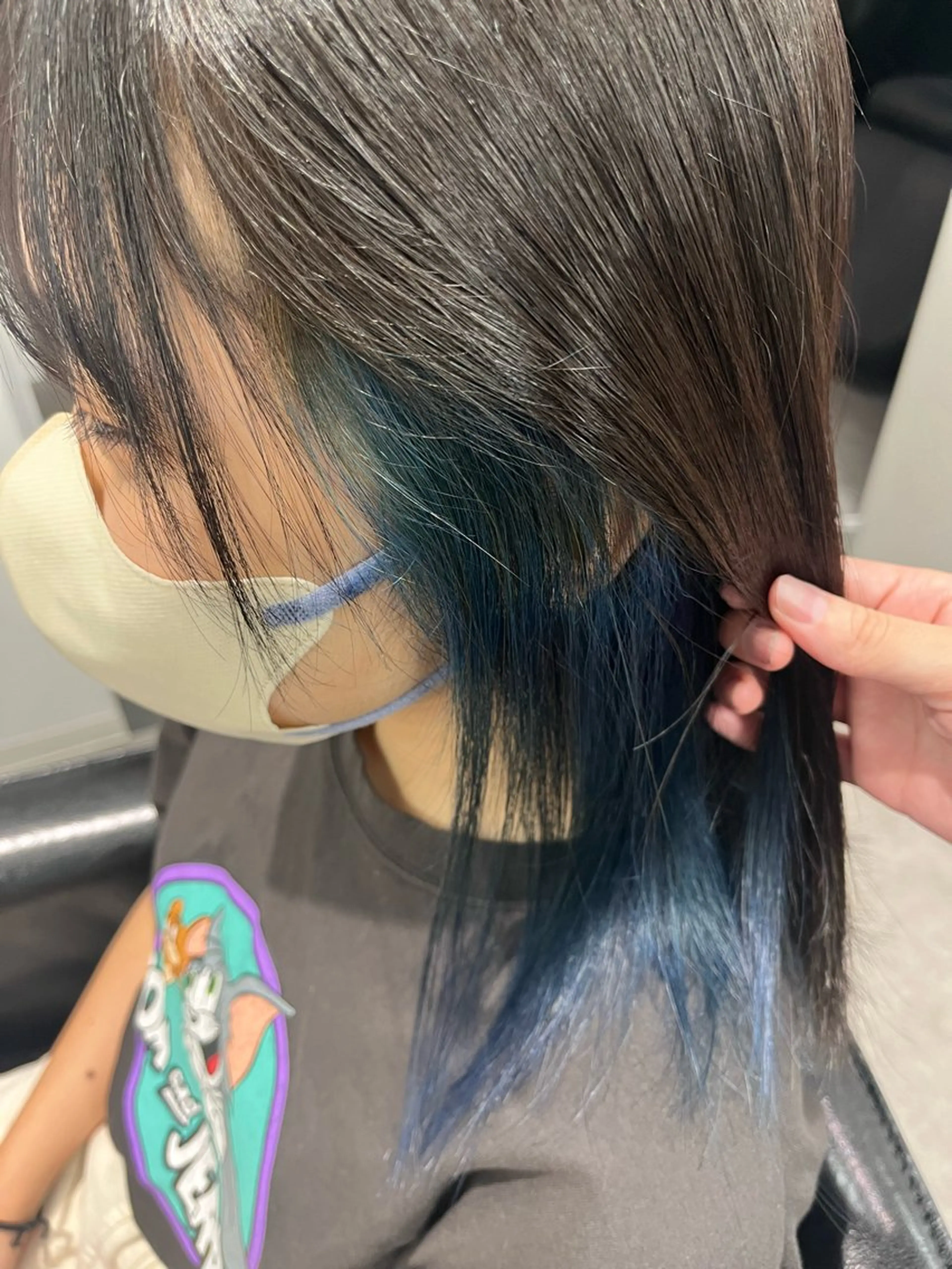 カラー ブリーチ ブルーカラー ボブ/透明感カラー/ 髪質改善/🌙/ルナのヘアスタイル