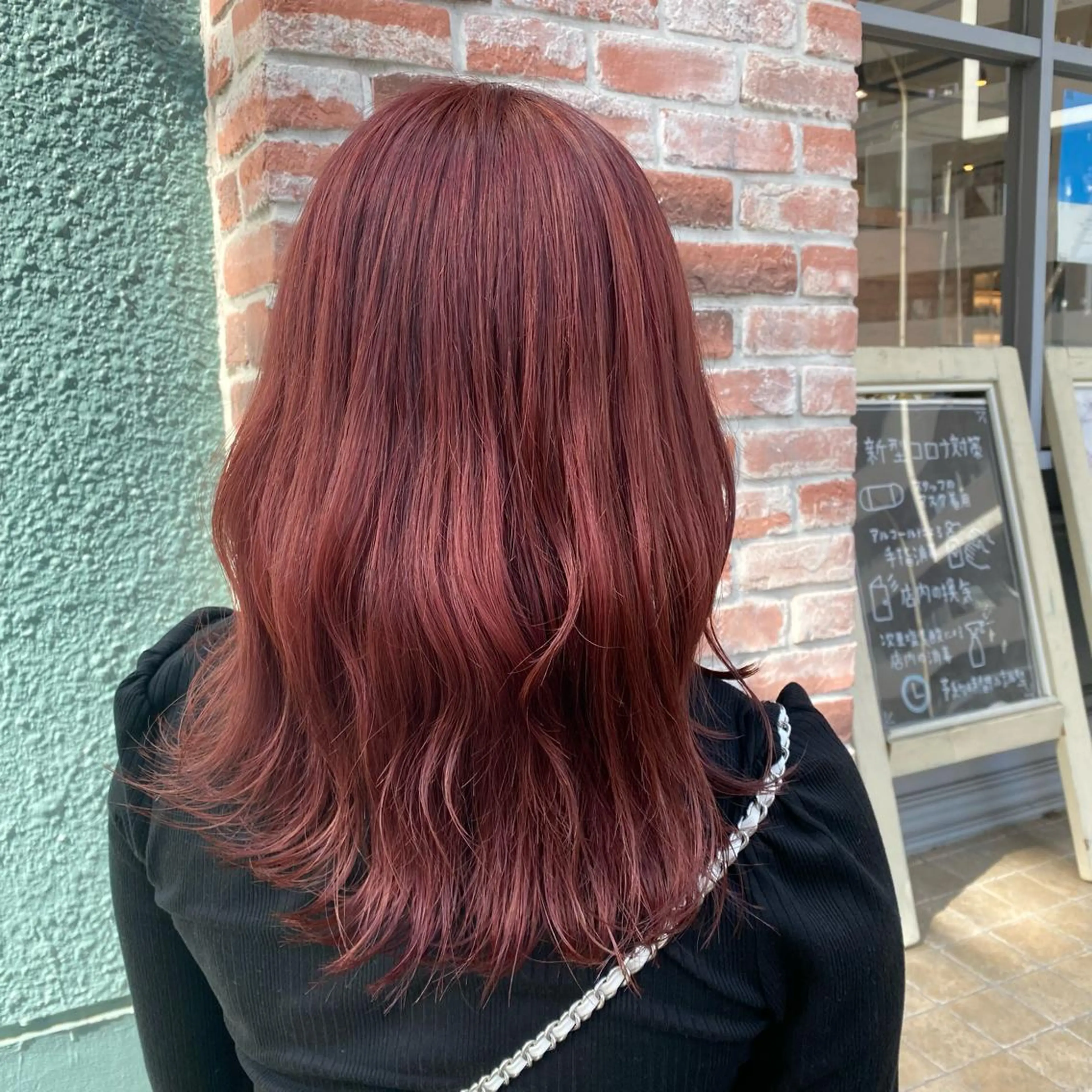 ミディアム カラー ピンクカラー 関口 桃花🌷 暖色カラーのヘアスタイル