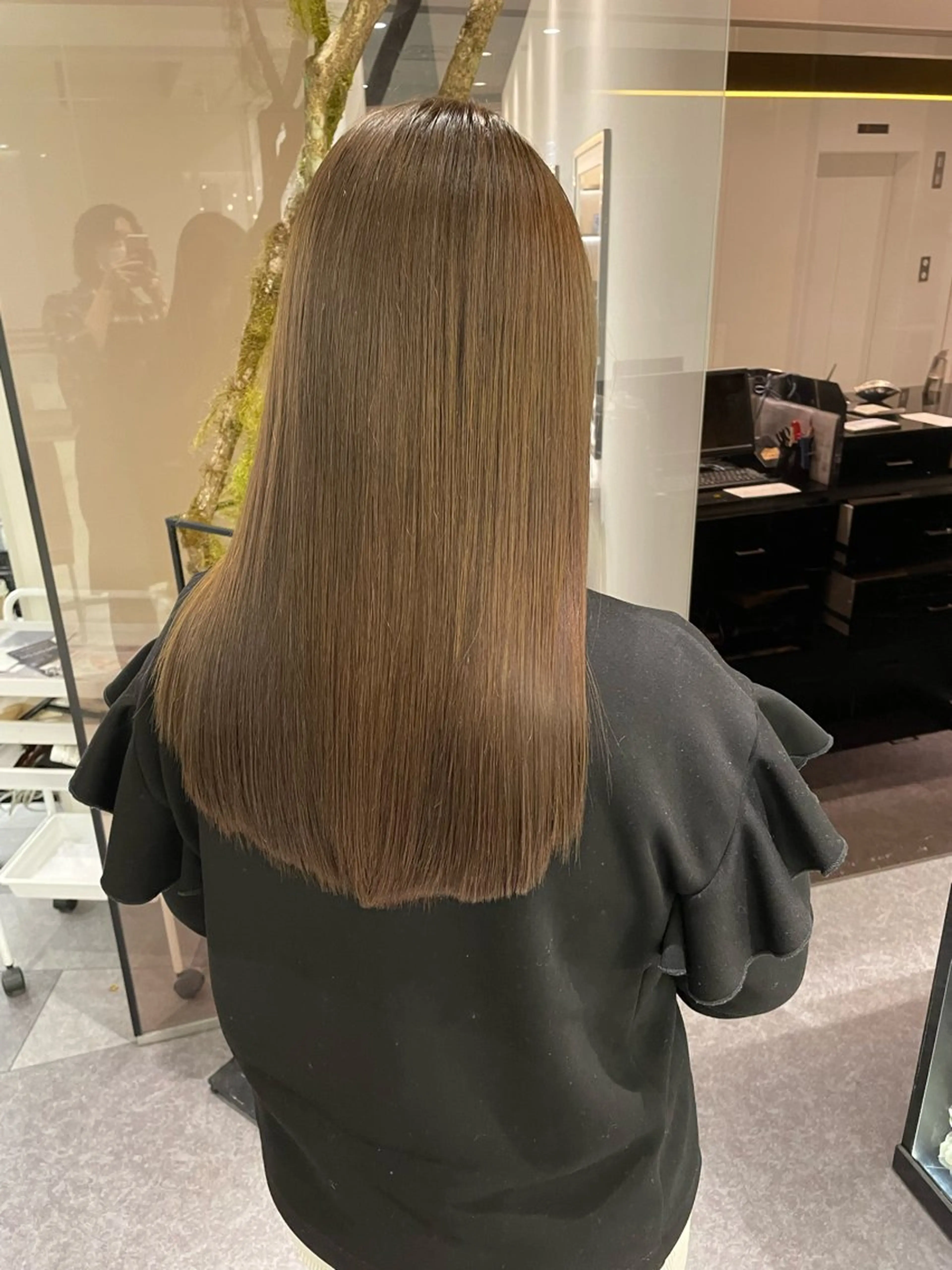 ロング カラー 縮毛矯正 韓国顔まわり/前髪 /レイヤー/いつきのヘアスタイル